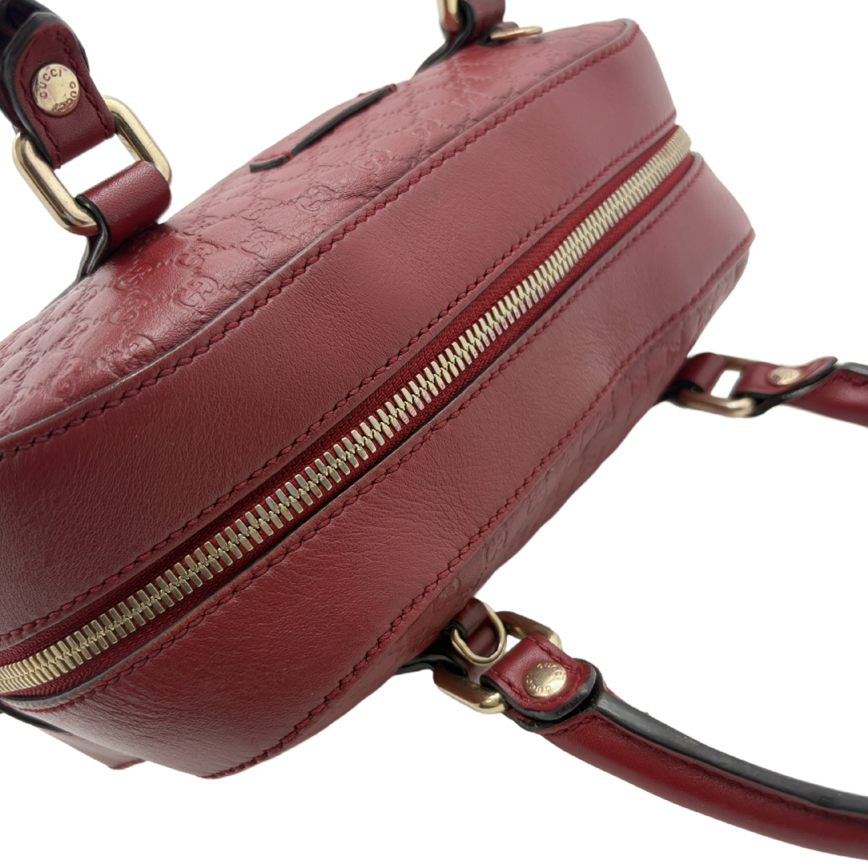 Gucci Red Microguccissima Leather Bree Dome Satchel