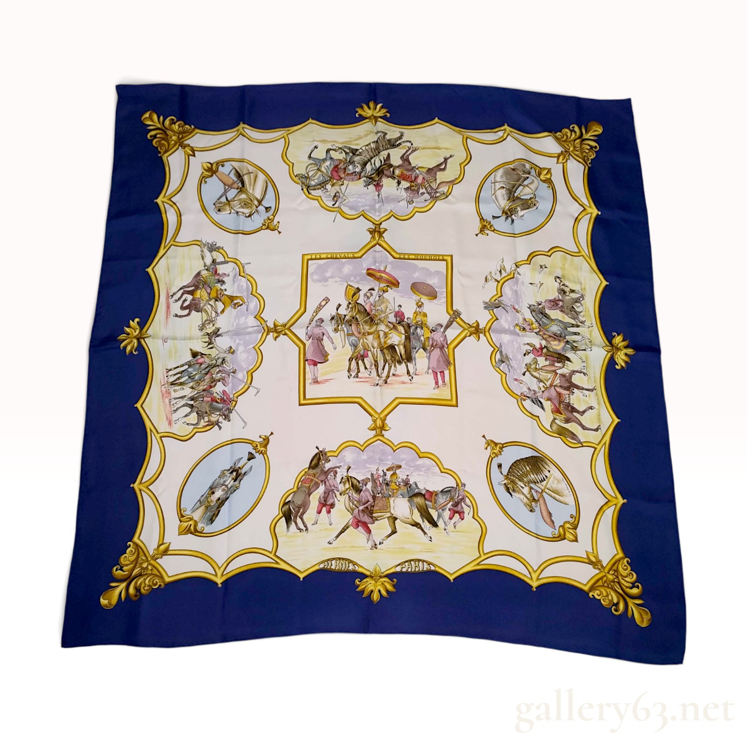 Hermes Les Chevaux des Moghols Silk Scarf