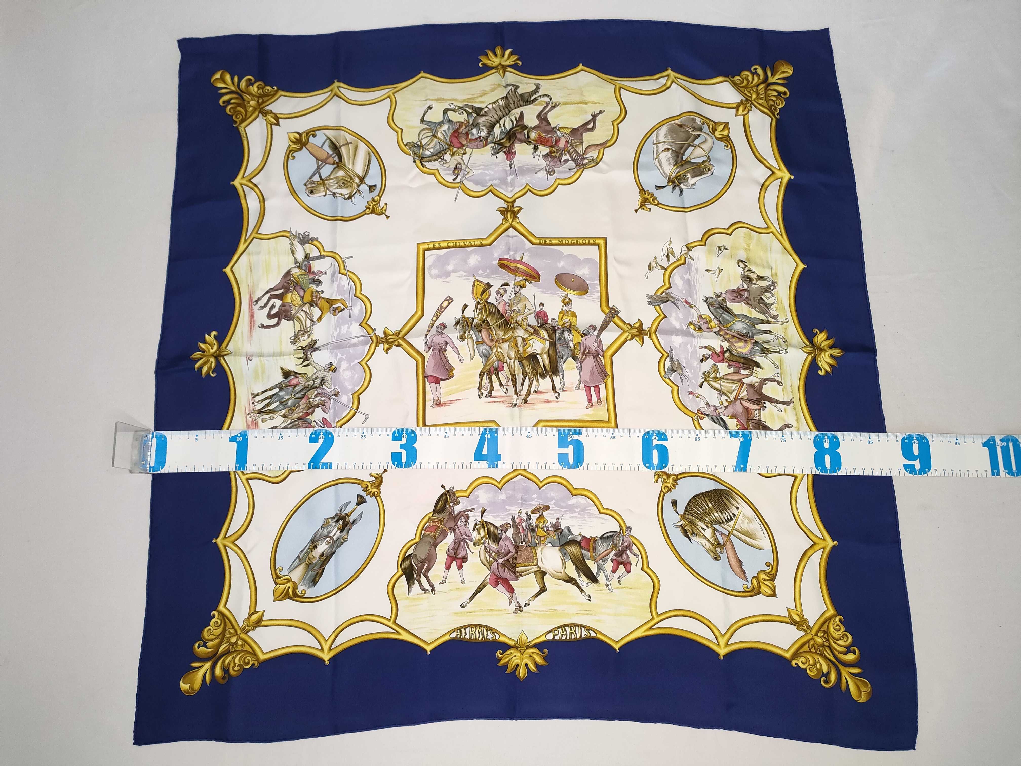 Hermes Les Chevaux des Moghols Silk Scarf