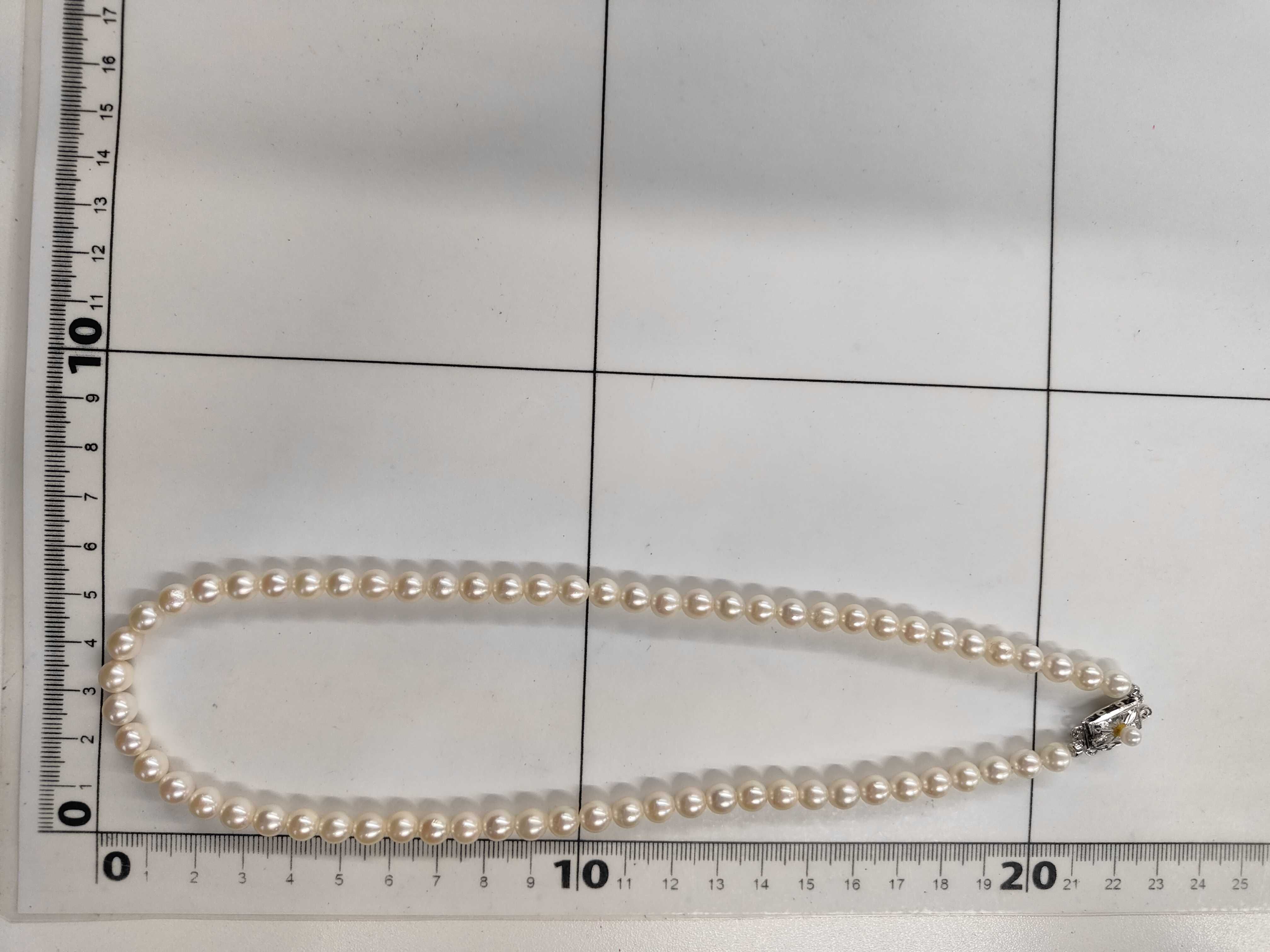 Single Strand Semi-Round Cultured Pearl Necklace with Silver Clasp