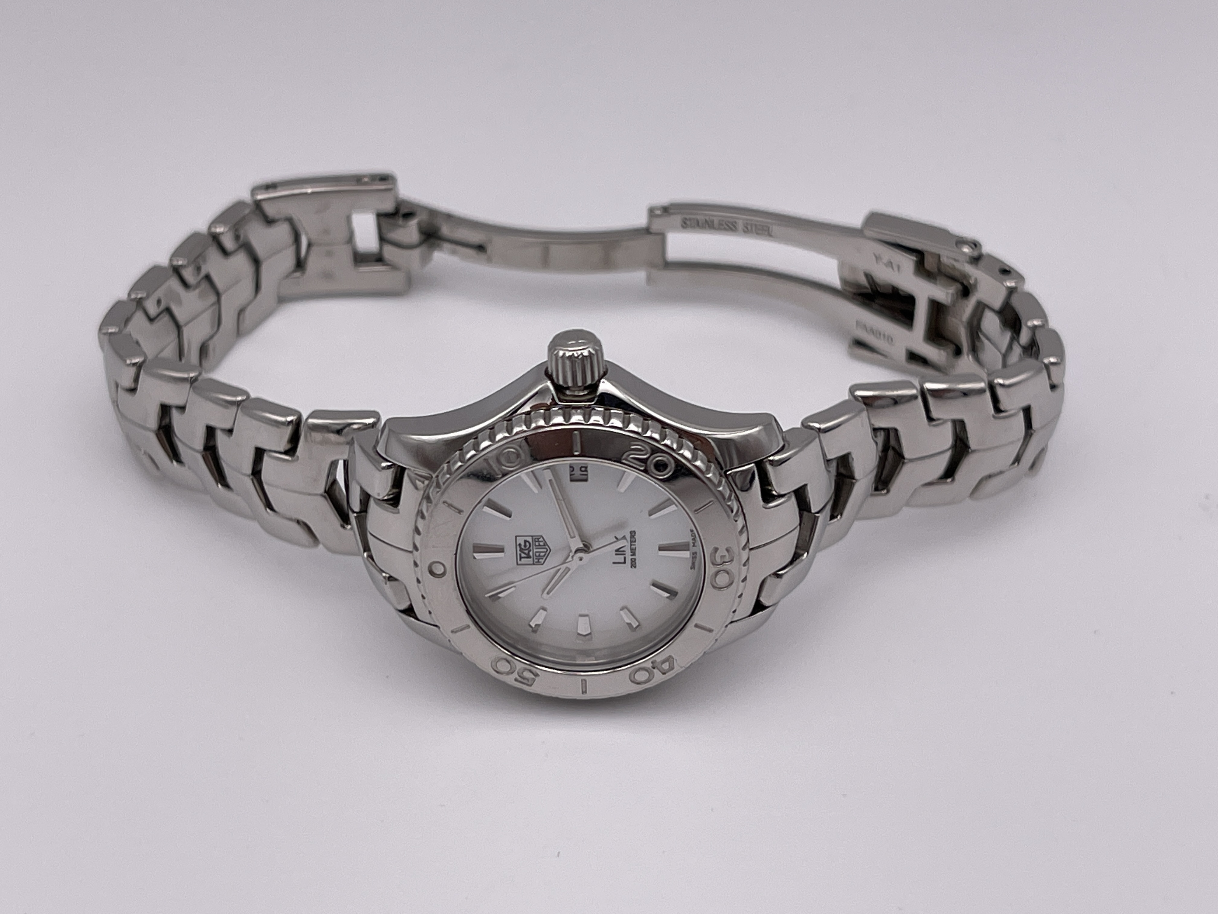 TAG Heuer Link WJ1313 Stainless Steel Quartz Ladies Watch with Mother of Pearl Dial