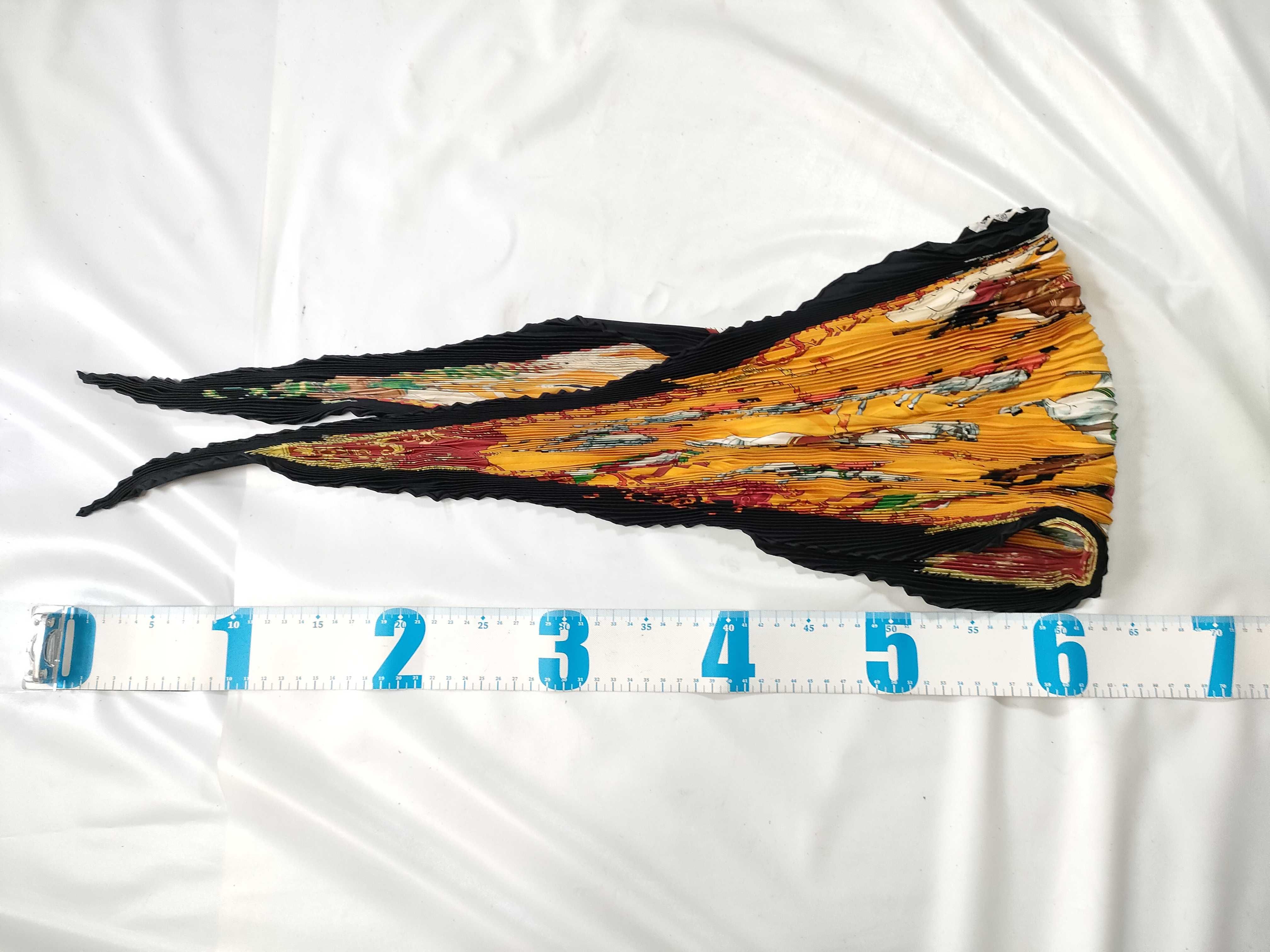 Hermes Equestrian Motif Silk Plisse Scarf