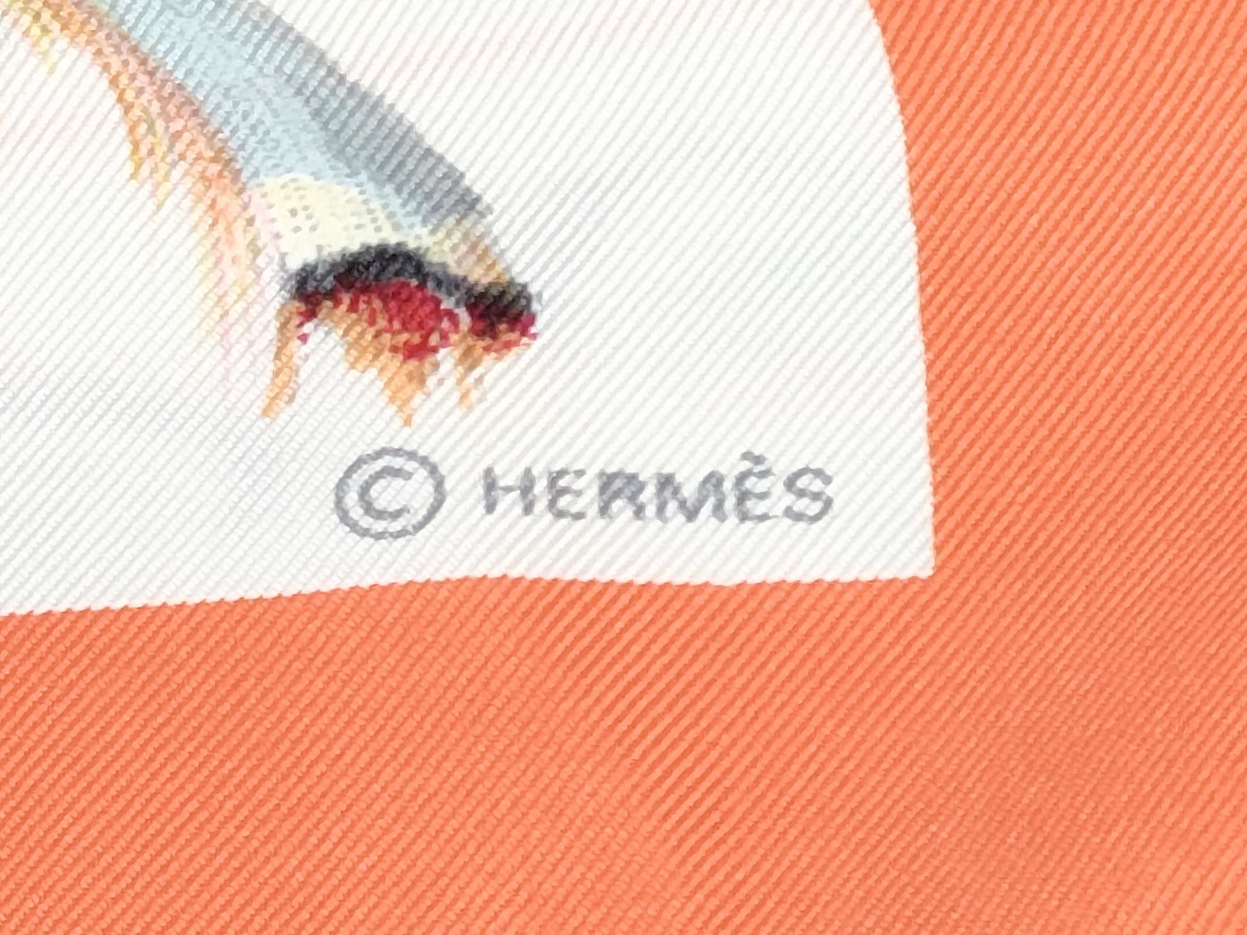 Hermes Plumes Silk Scarf by Henri de Linares