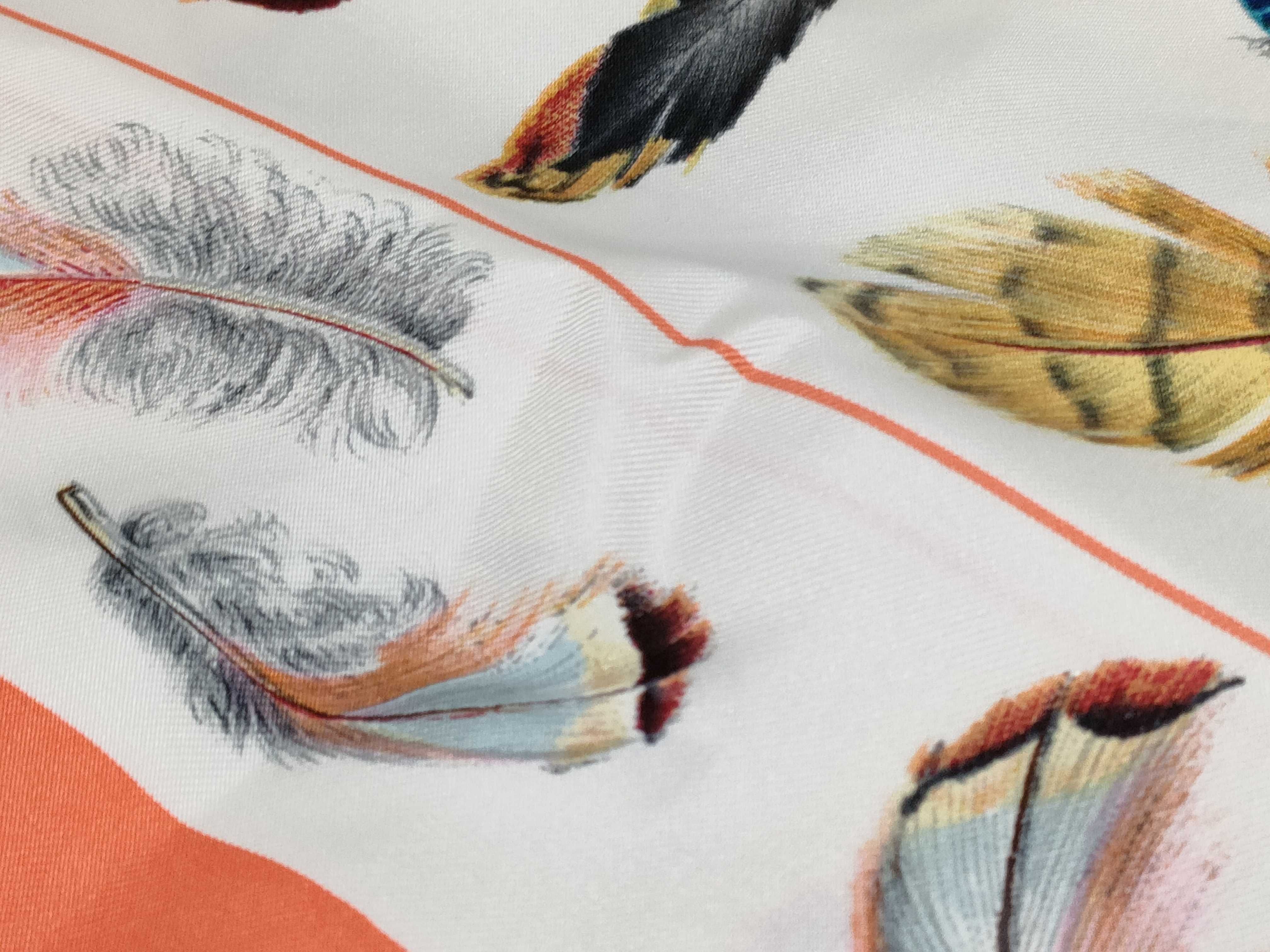 Hermes Plumes Silk Scarf by Henri de Linares