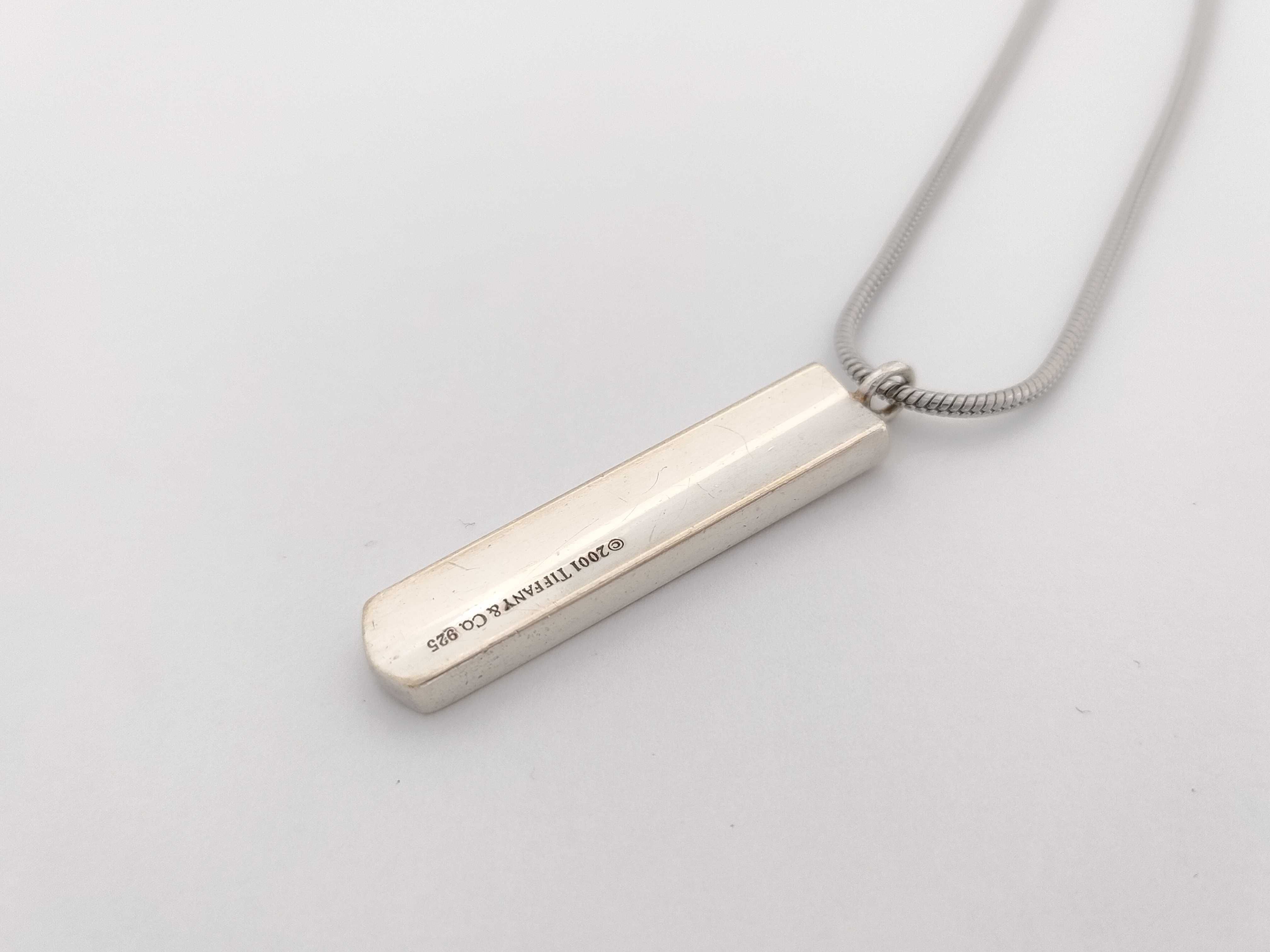 Tiffany & Co. 1837 Sterling Silver Bar Pendant Necklace