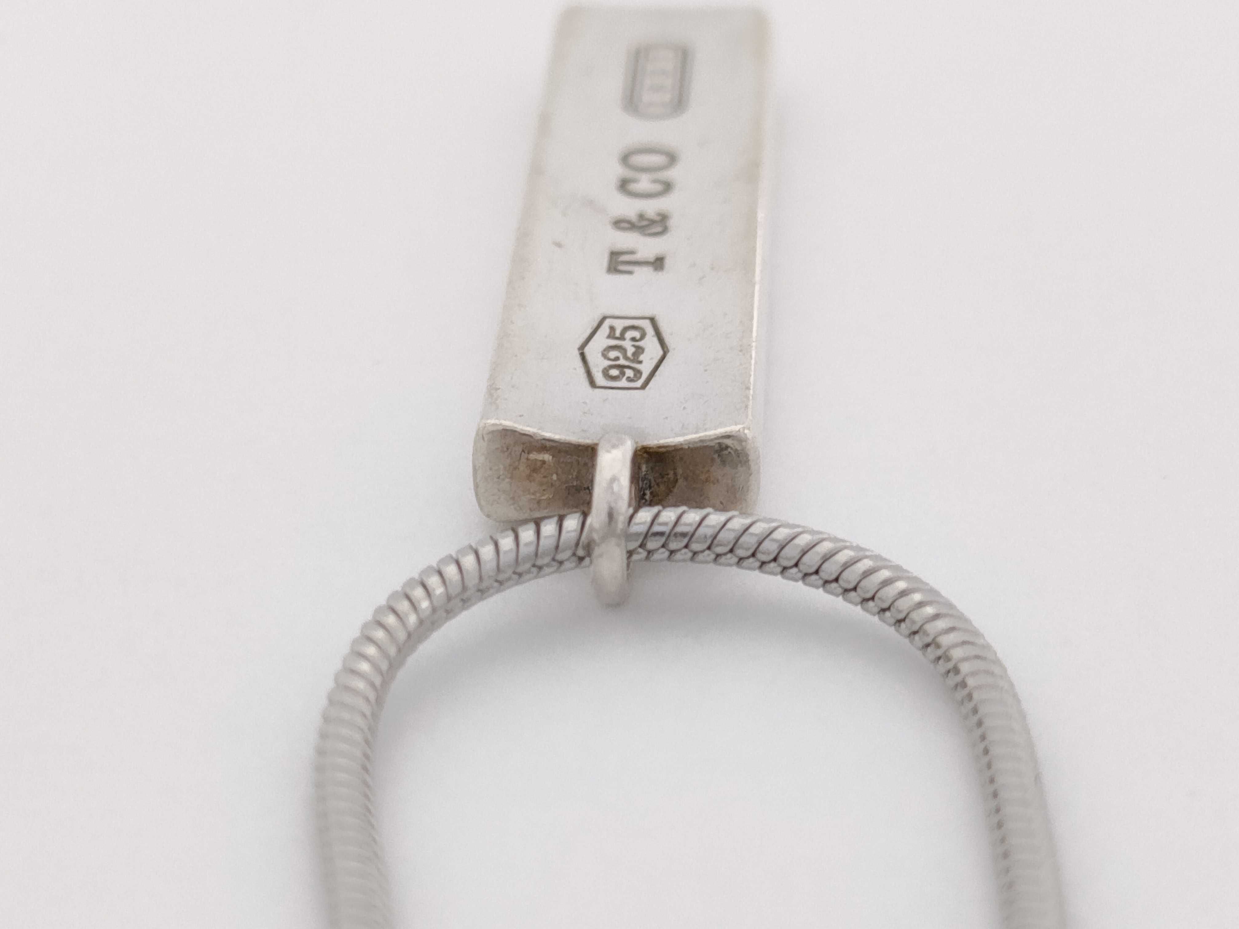 Tiffany & Co. 1837 Sterling Silver Bar Pendant Necklace