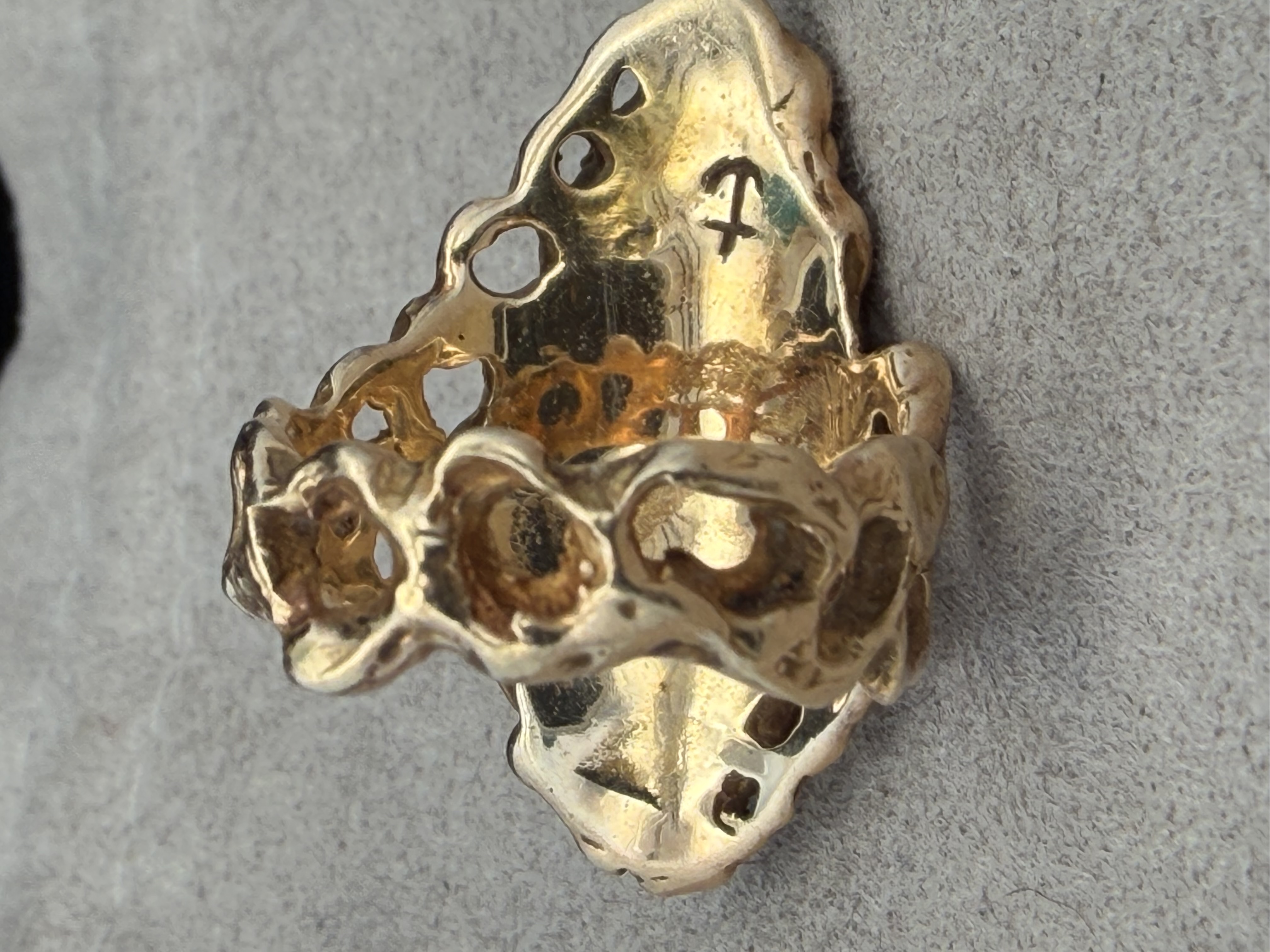 14k Brutalist Carnelian Ring