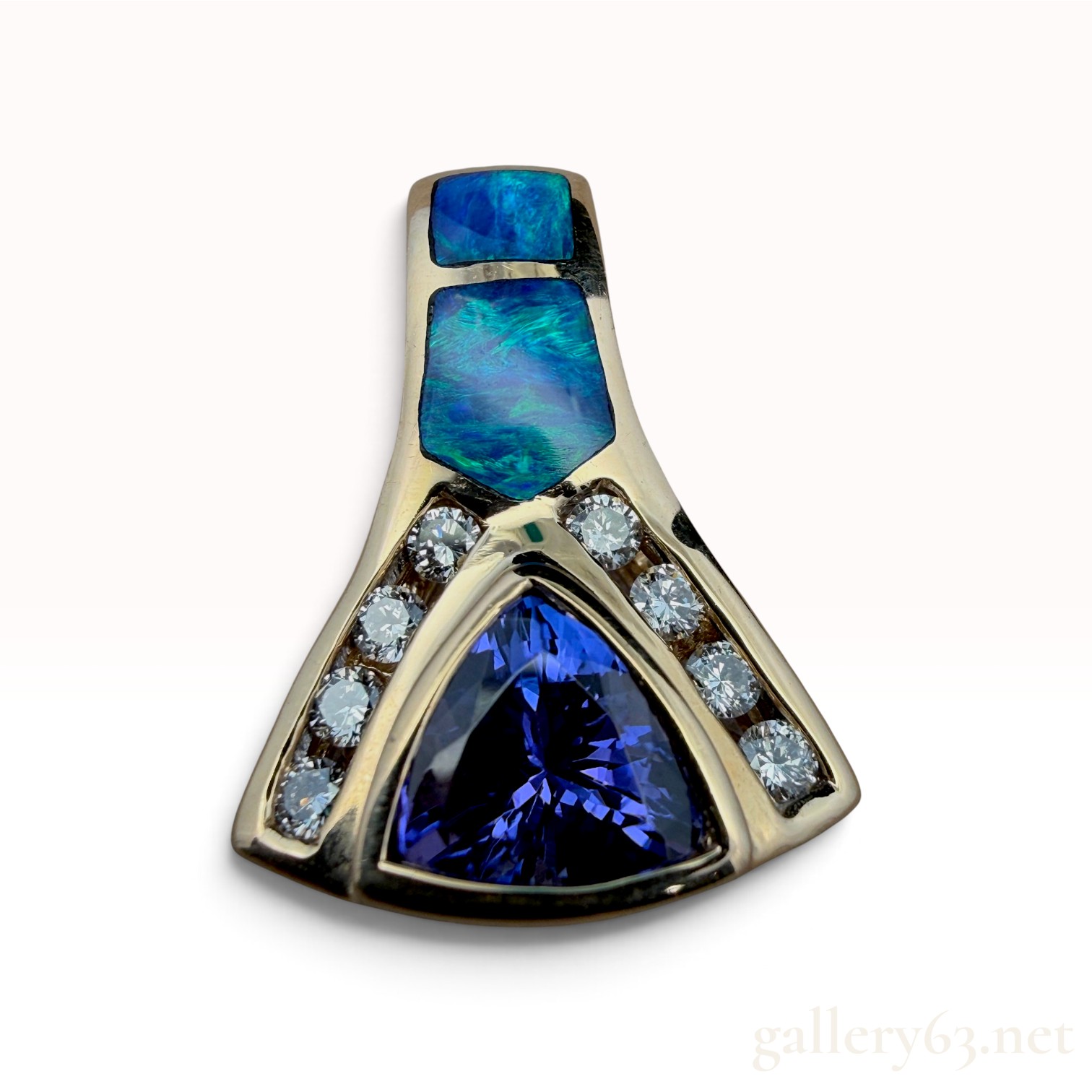 Le Vian 14k Diamond, Tanzanite, and Opal Pendant