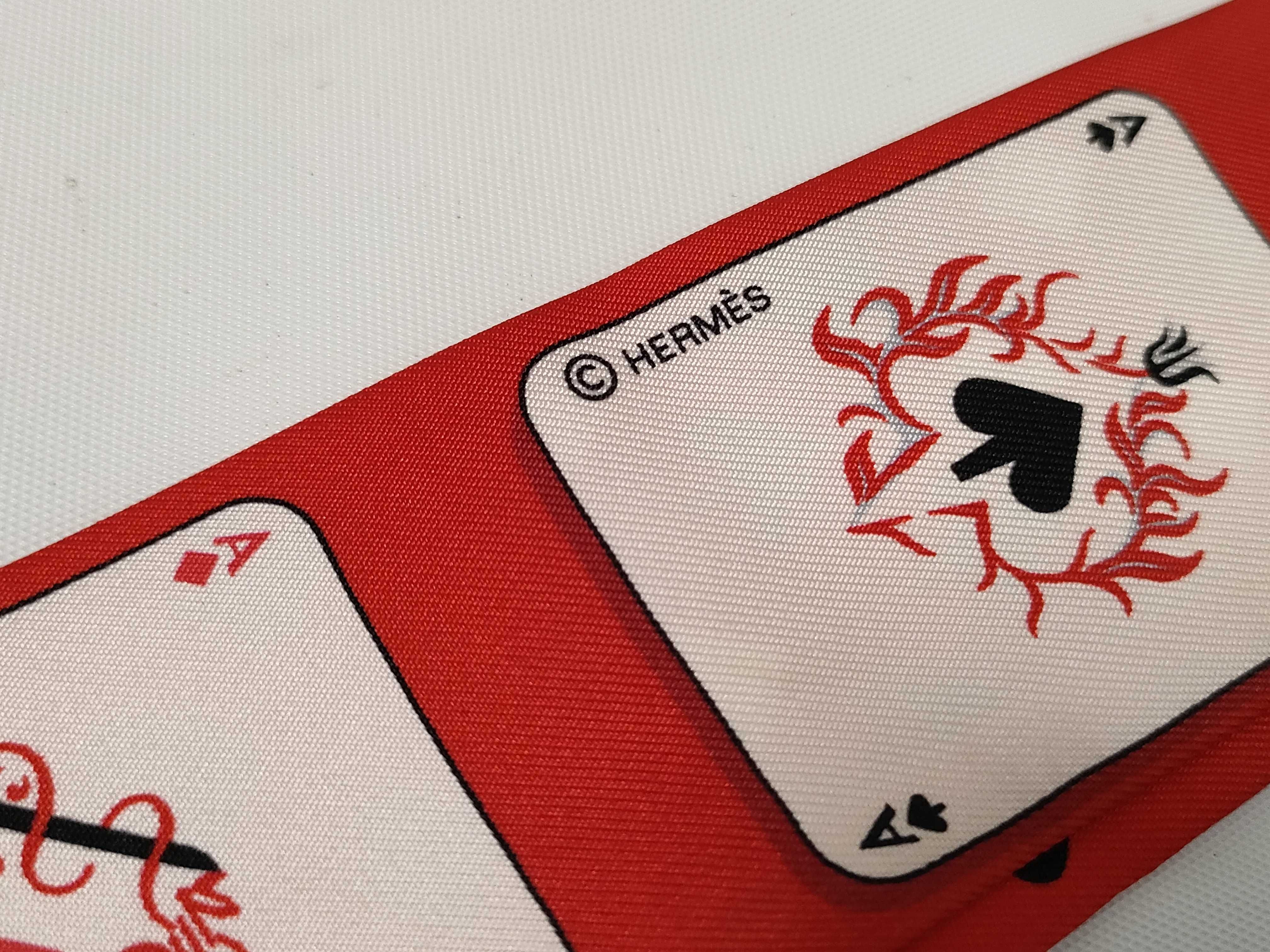 Hermes Jeu de Cartes Silk Twilly Scarf by A.M. Cassandre