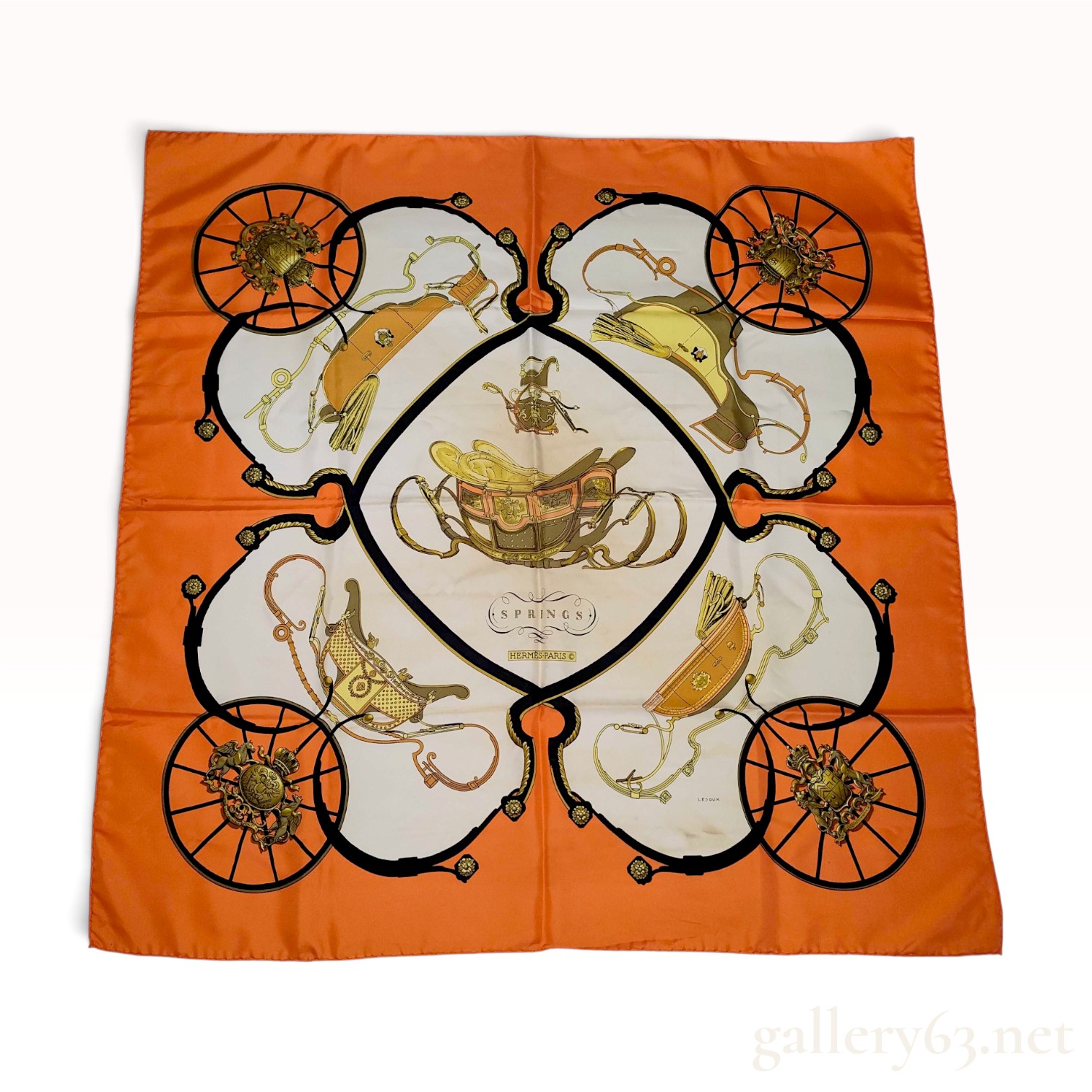 Hermes Springs Philippe Ledoux Silk Carre Scarf