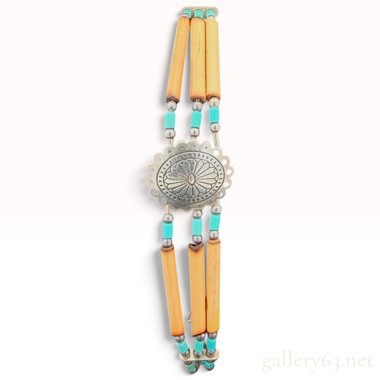 Estate Native American Turquoise Sterling Bracelet