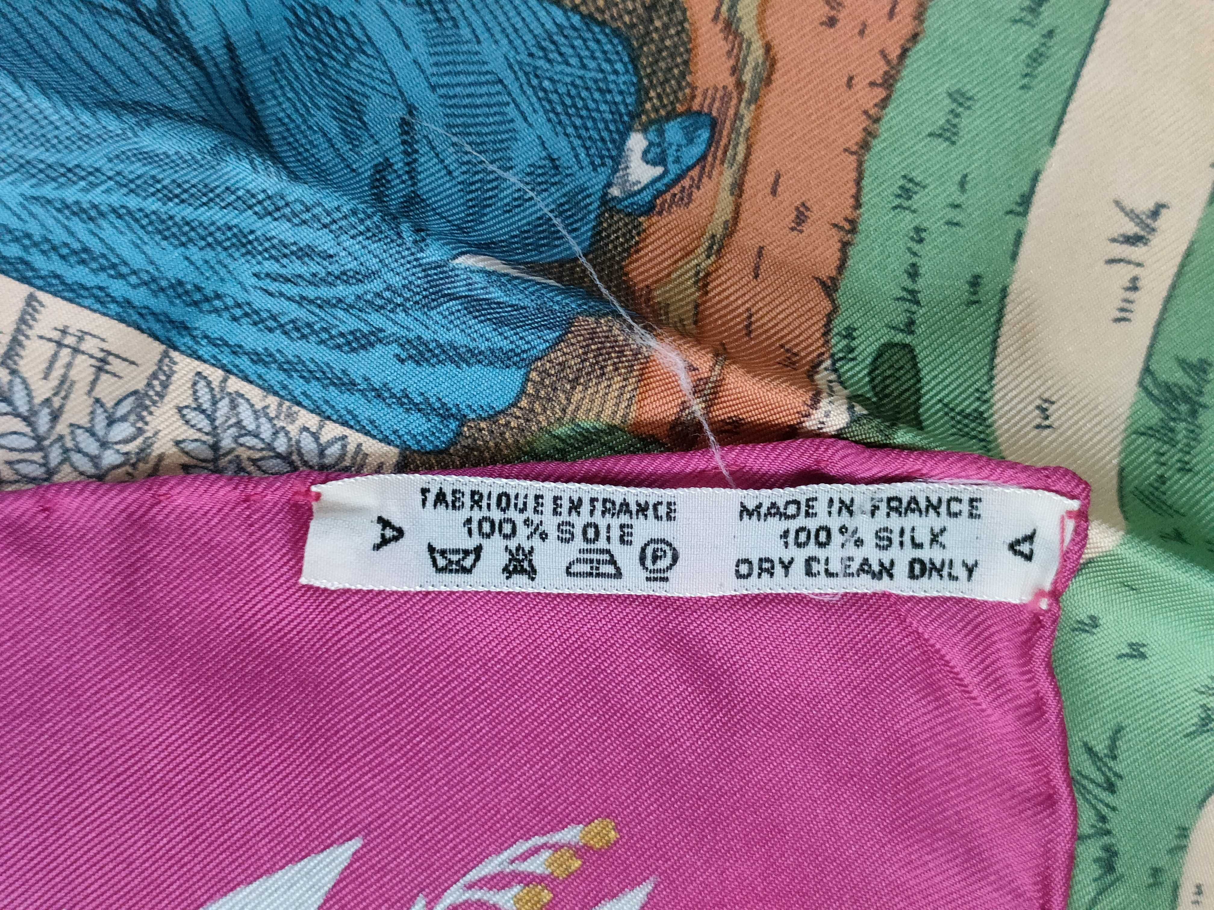 Hermes Costumes des Departements de la Seine Silk Scarf by Zoe Pauwels