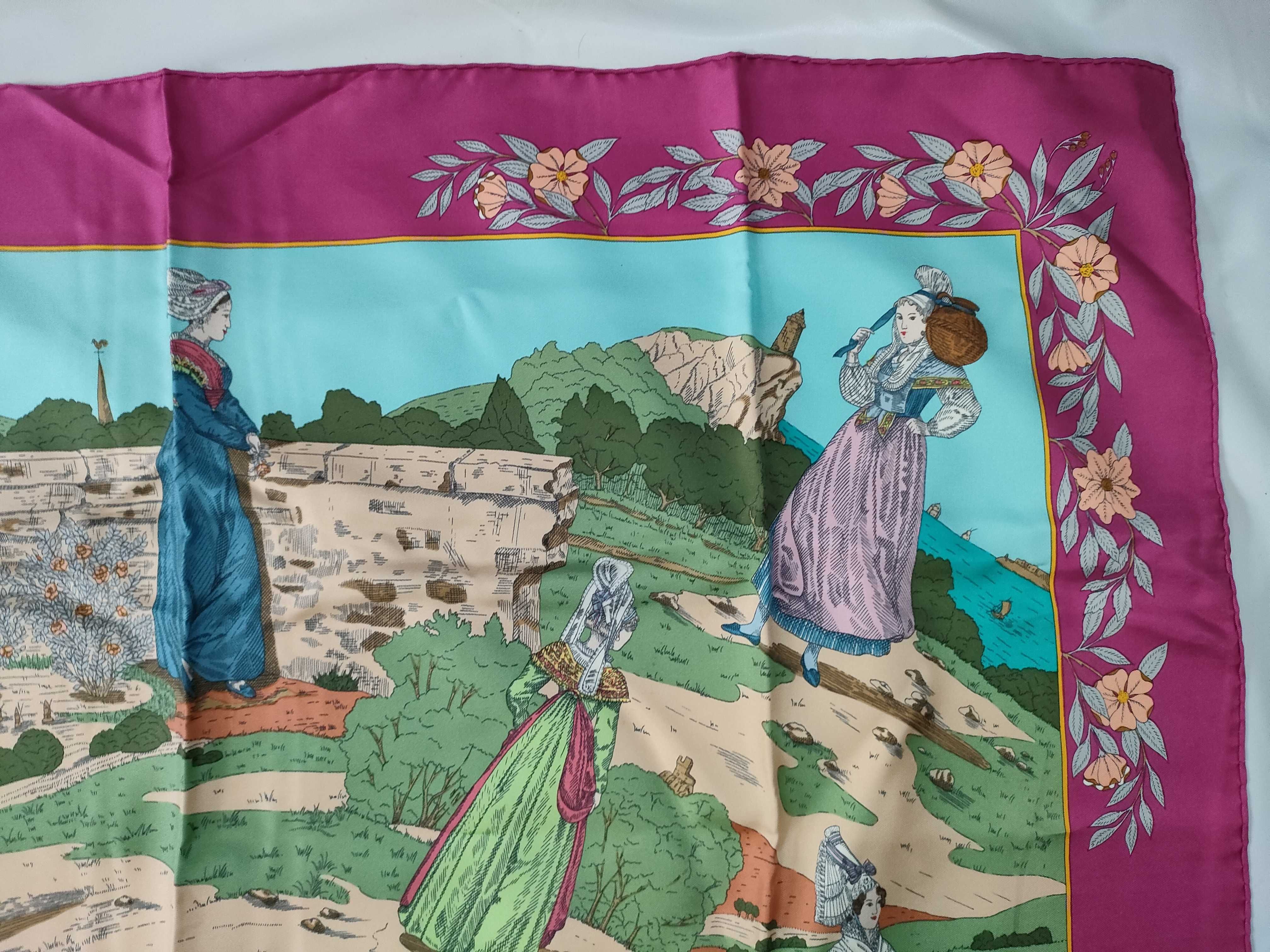 Hermes Costumes des Departements de la Seine Silk Scarf by Zoe Pauwels