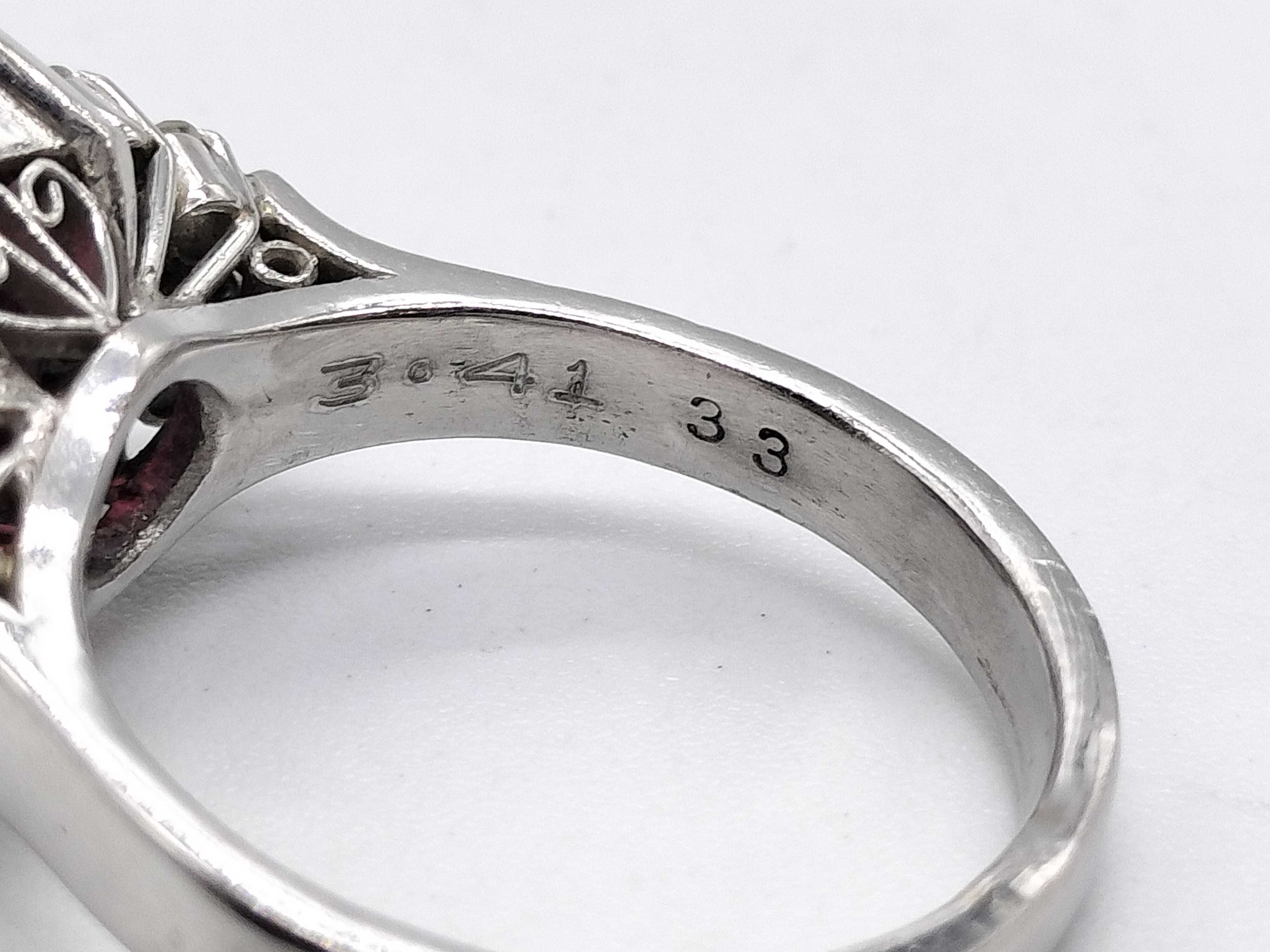Platinum Rhodolite Garnet and Diamond Cocktail Ring