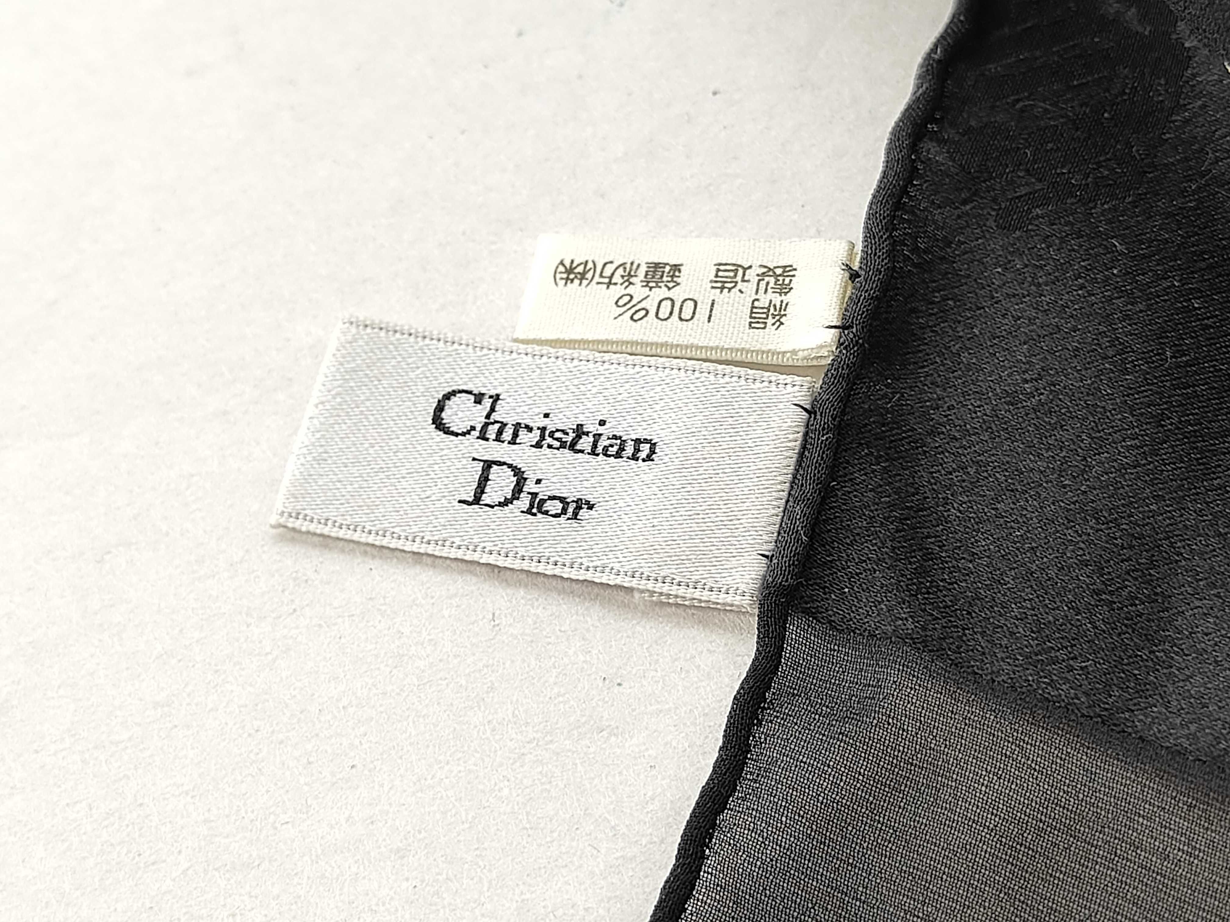 Christian Dior Floral and Houndstooth Silk Square Scarf