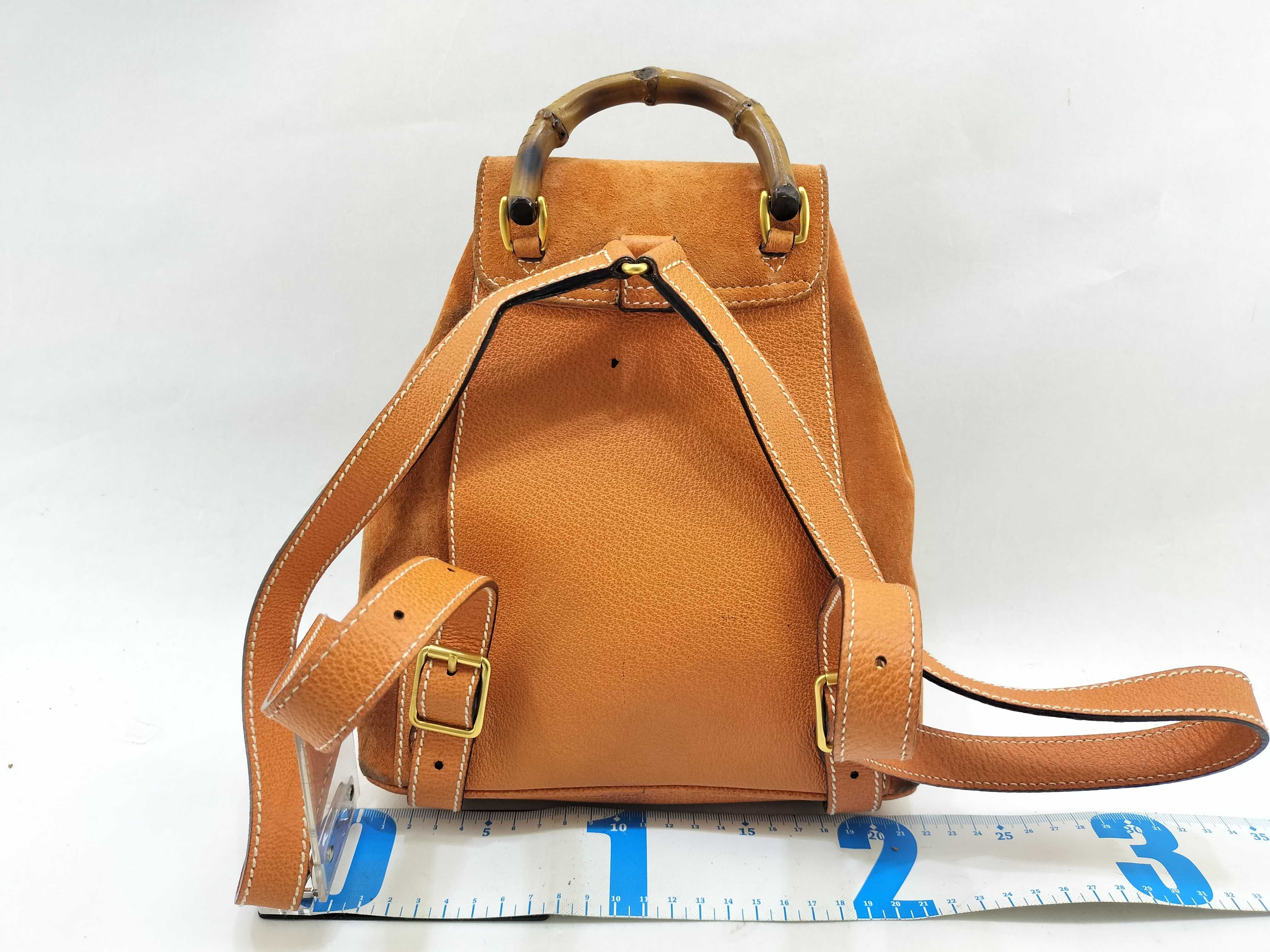 Gucci Mini Bamboo Suede Backpack in Terracotta