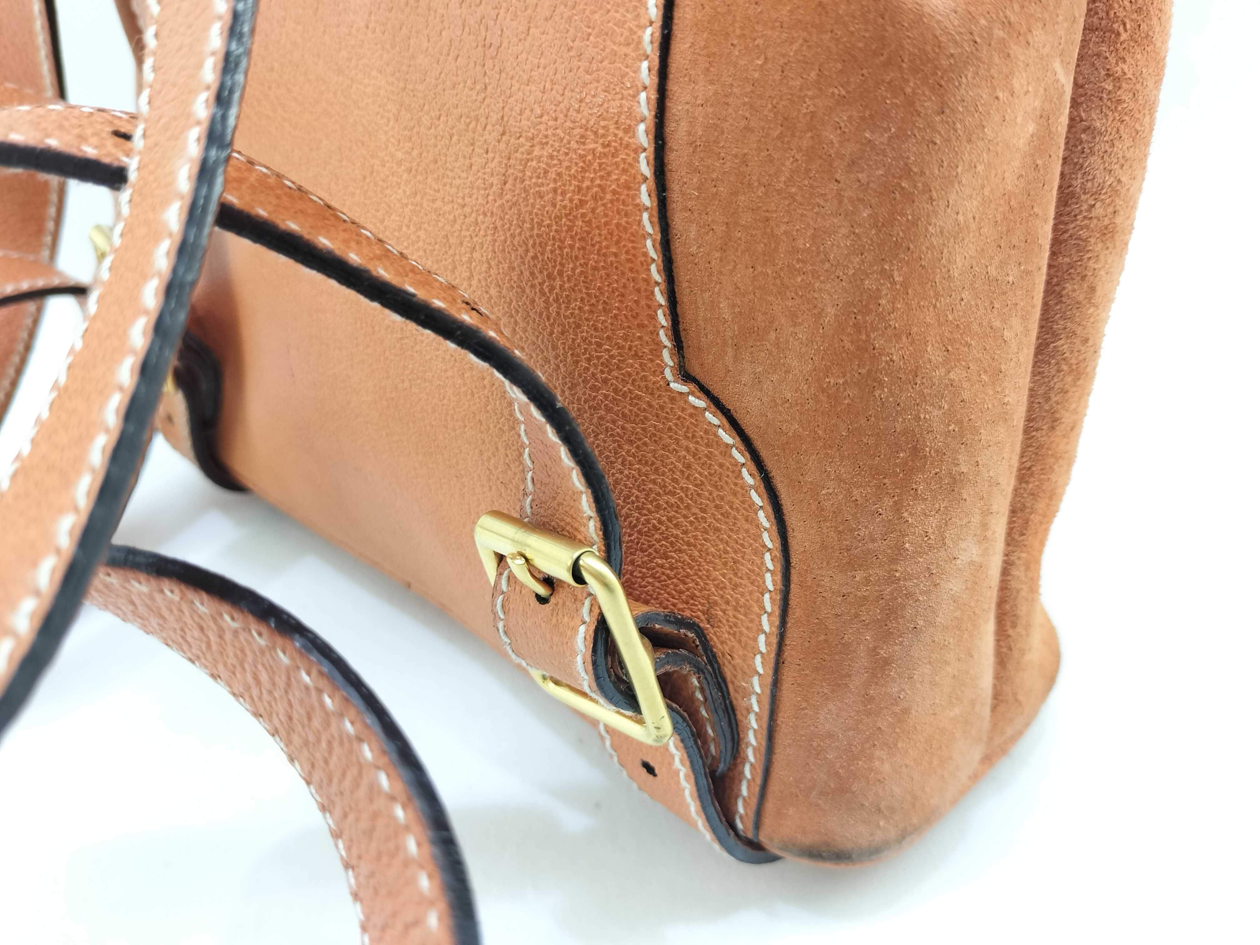 Gucci Mini Bamboo Suede Backpack in Terracotta