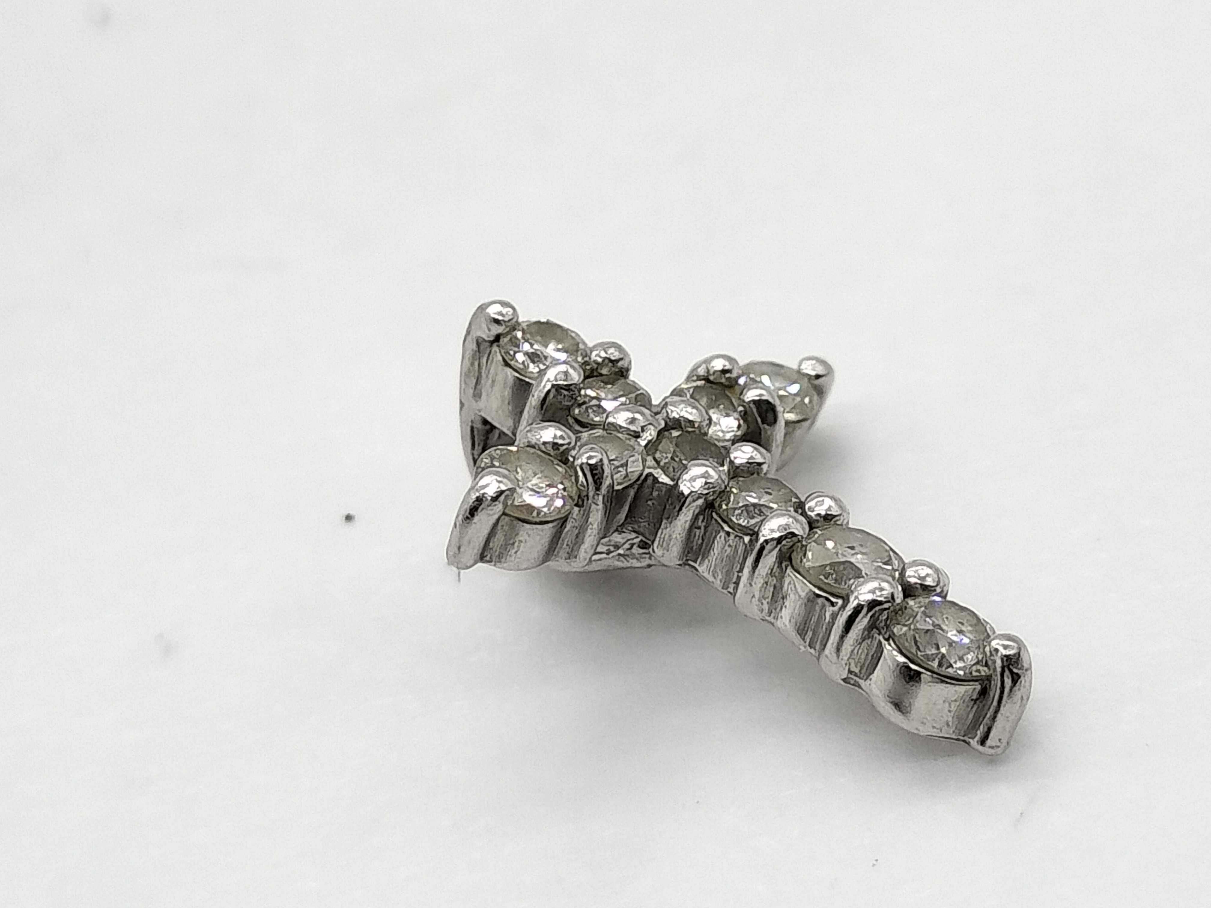 Platinum and 0.20 Carat Diamond Cross Pendant