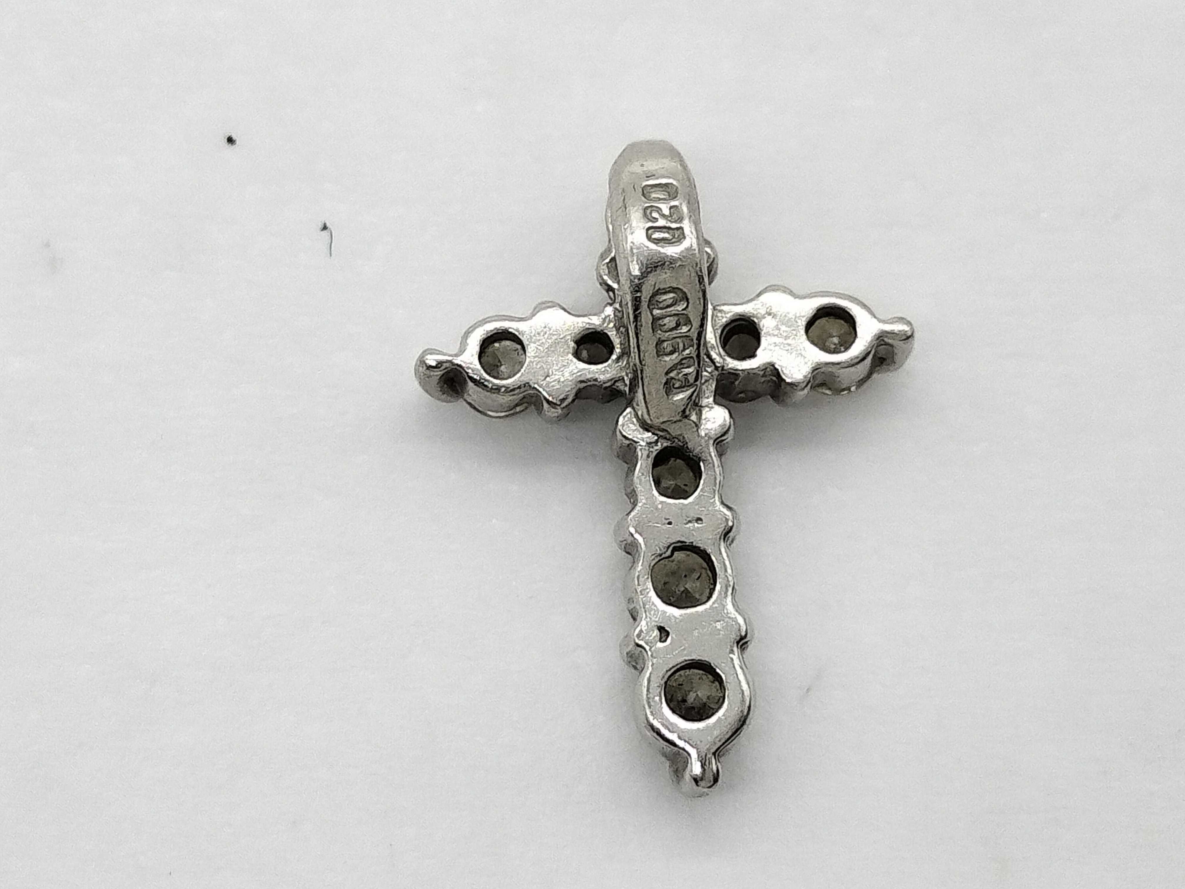 Platinum and 0.20 Carat Diamond Cross Pendant