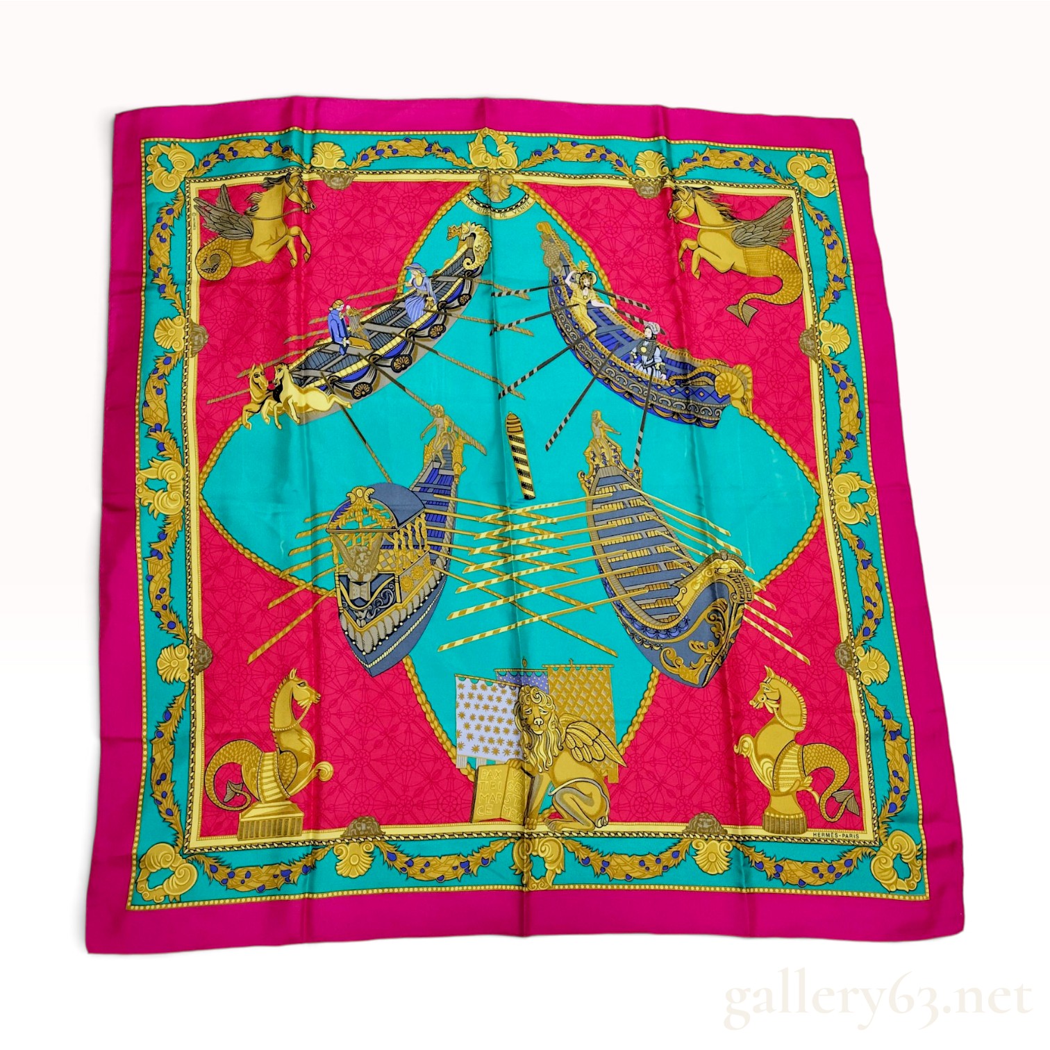 Hermes Les Bissones de Venise Silk Twill Scarf
