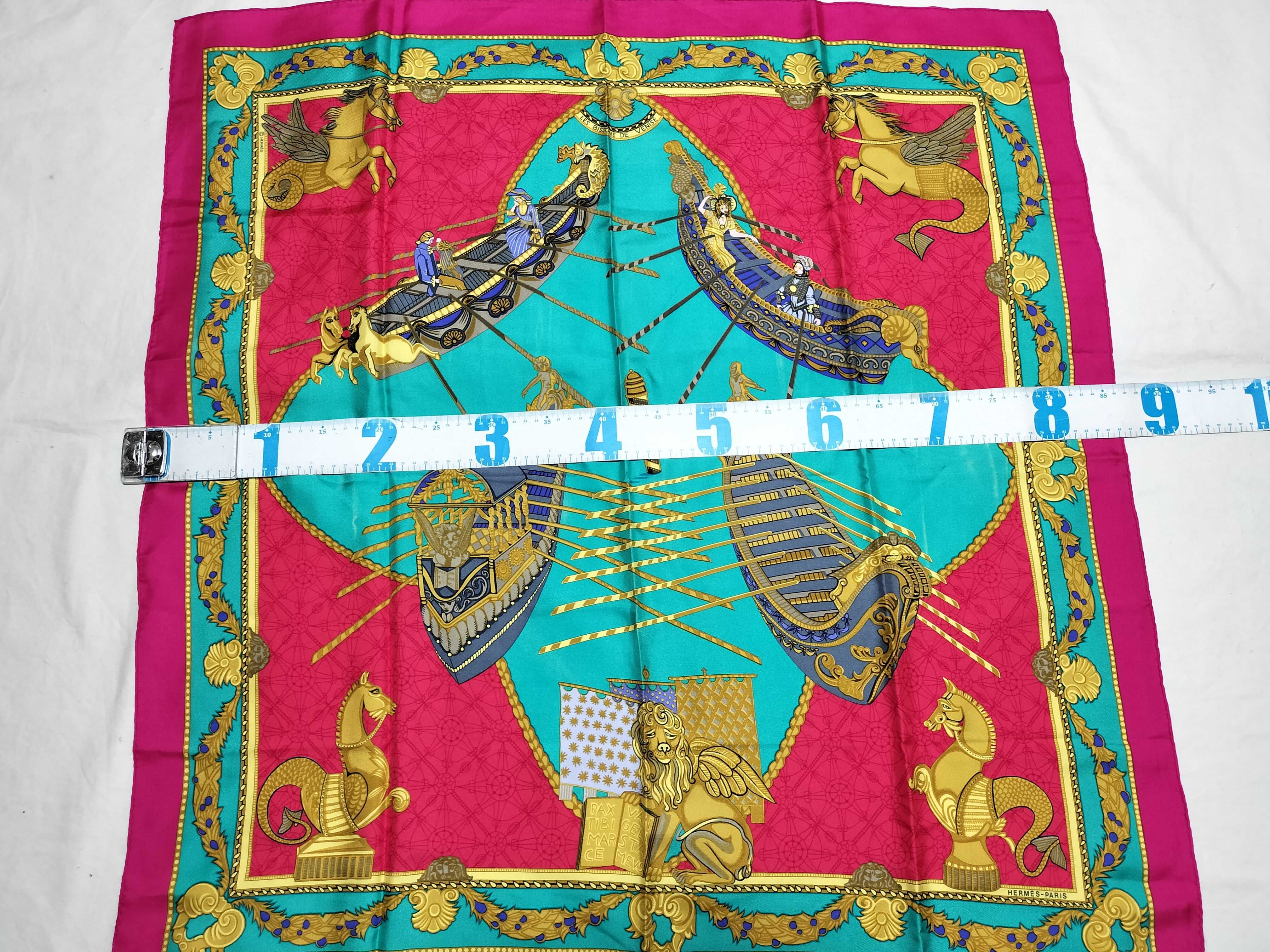 Hermes Les Bissones de Venise Silk Twill Scarf