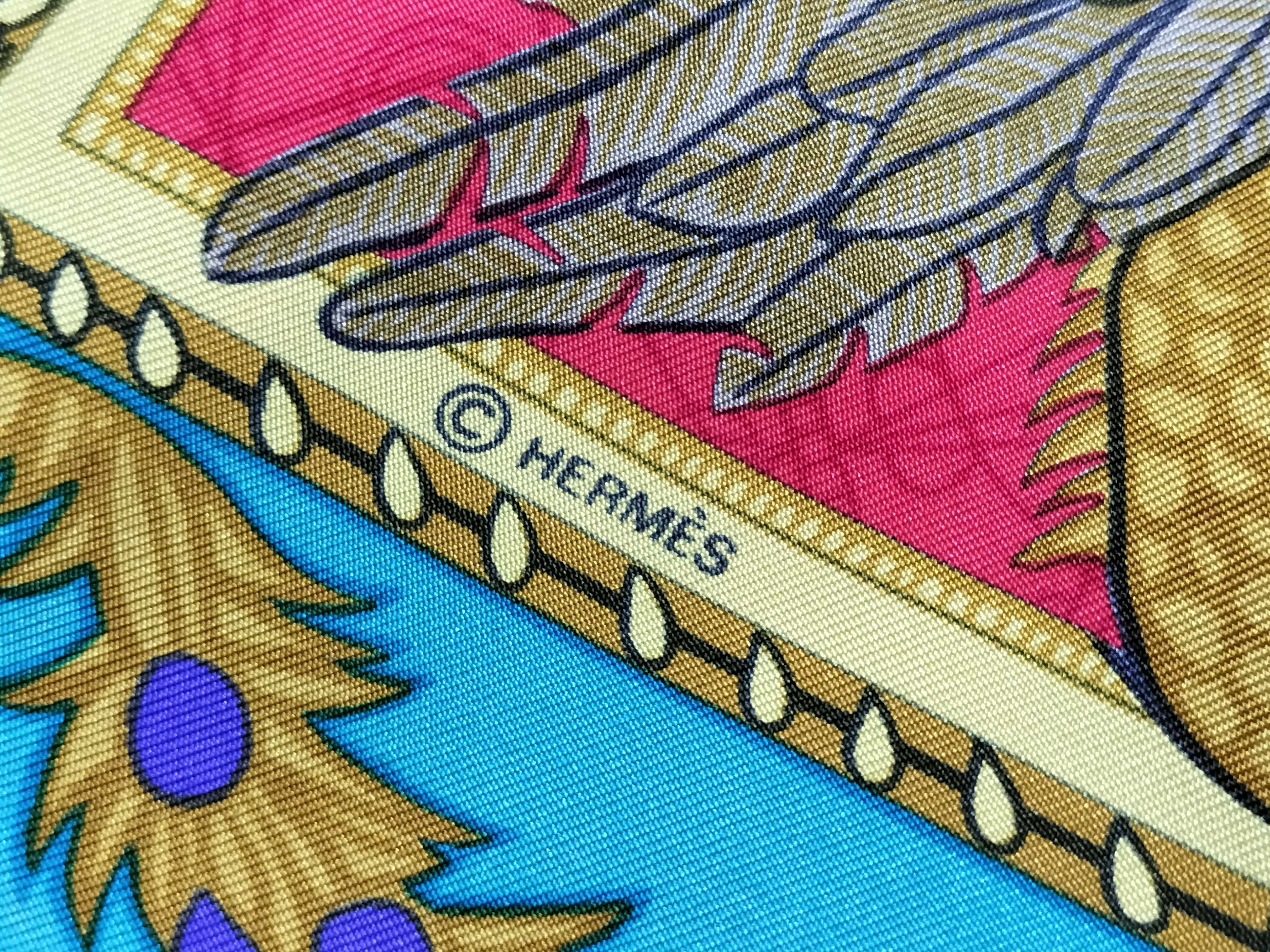 Hermes Les Bissones de Venise Silk Twill Scarf