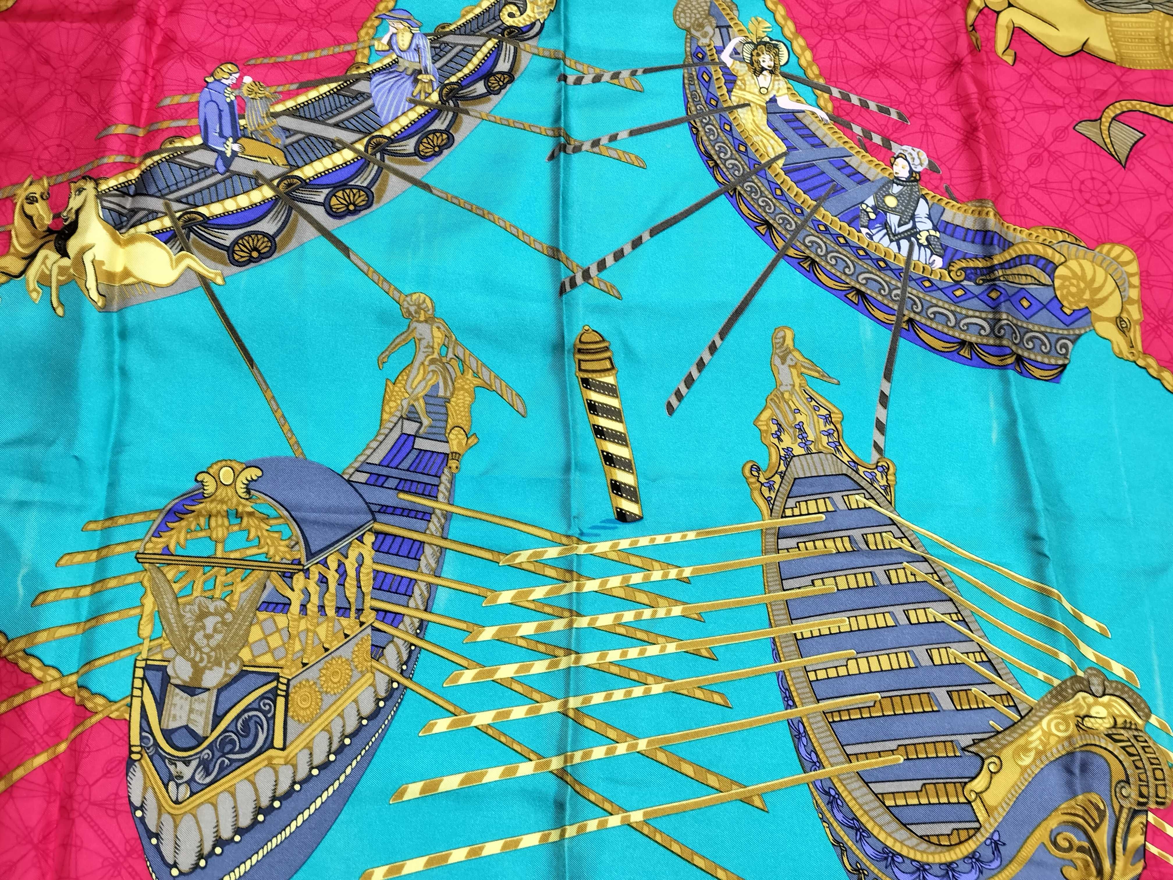 Hermes Les Bissones de Venise Silk Twill Scarf