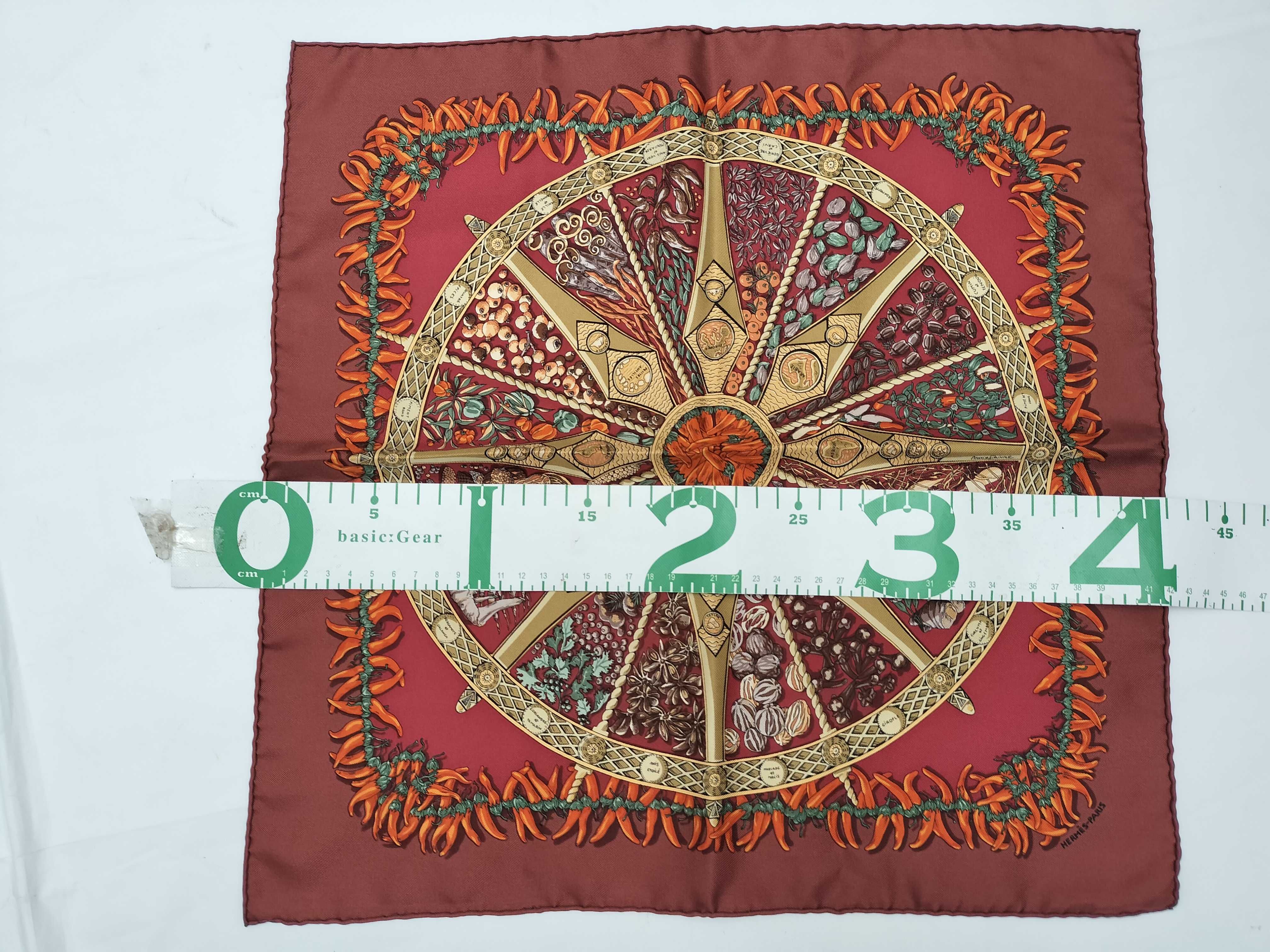 Hermes Aux Pays des Epices Silk Gavroche Scarf by Annie Faivre