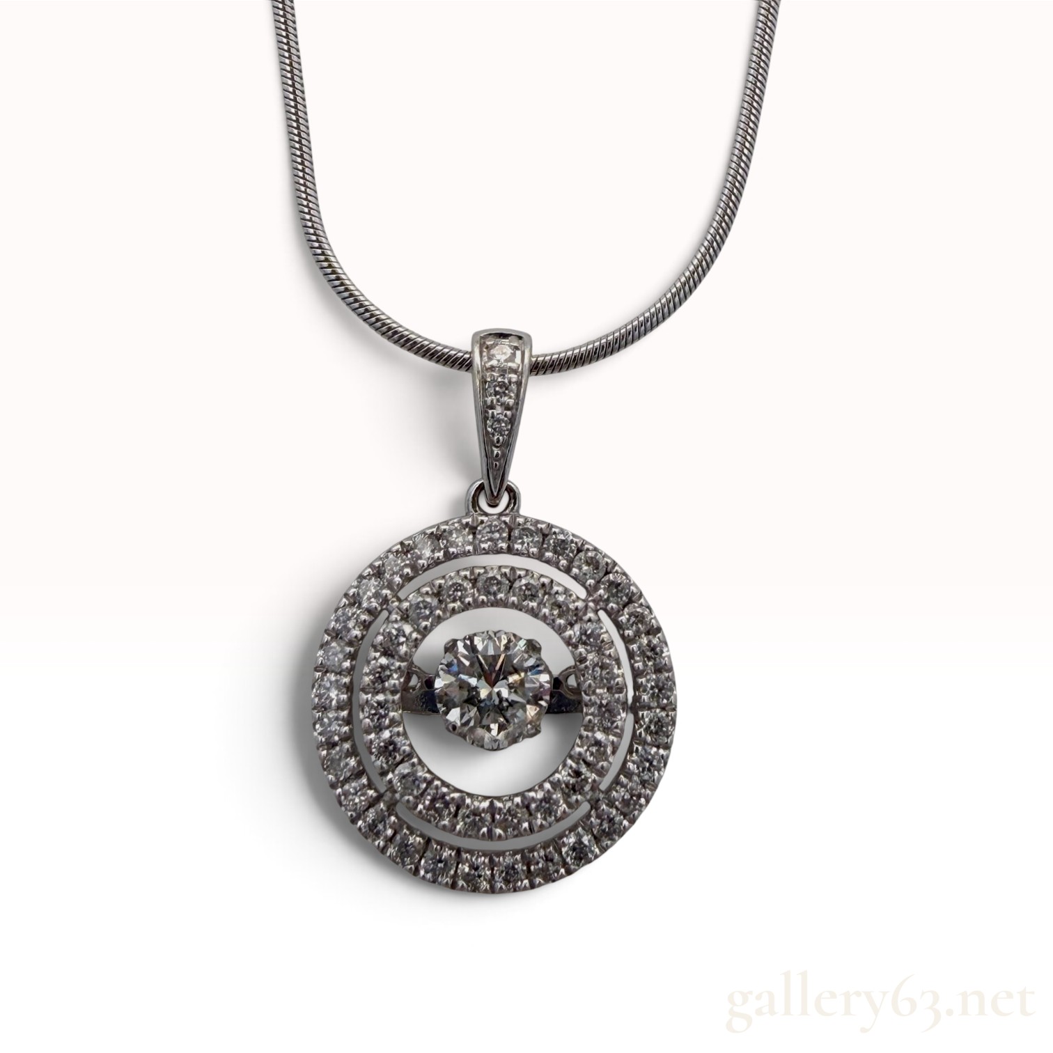 14k White Gold Diamond Necklace
