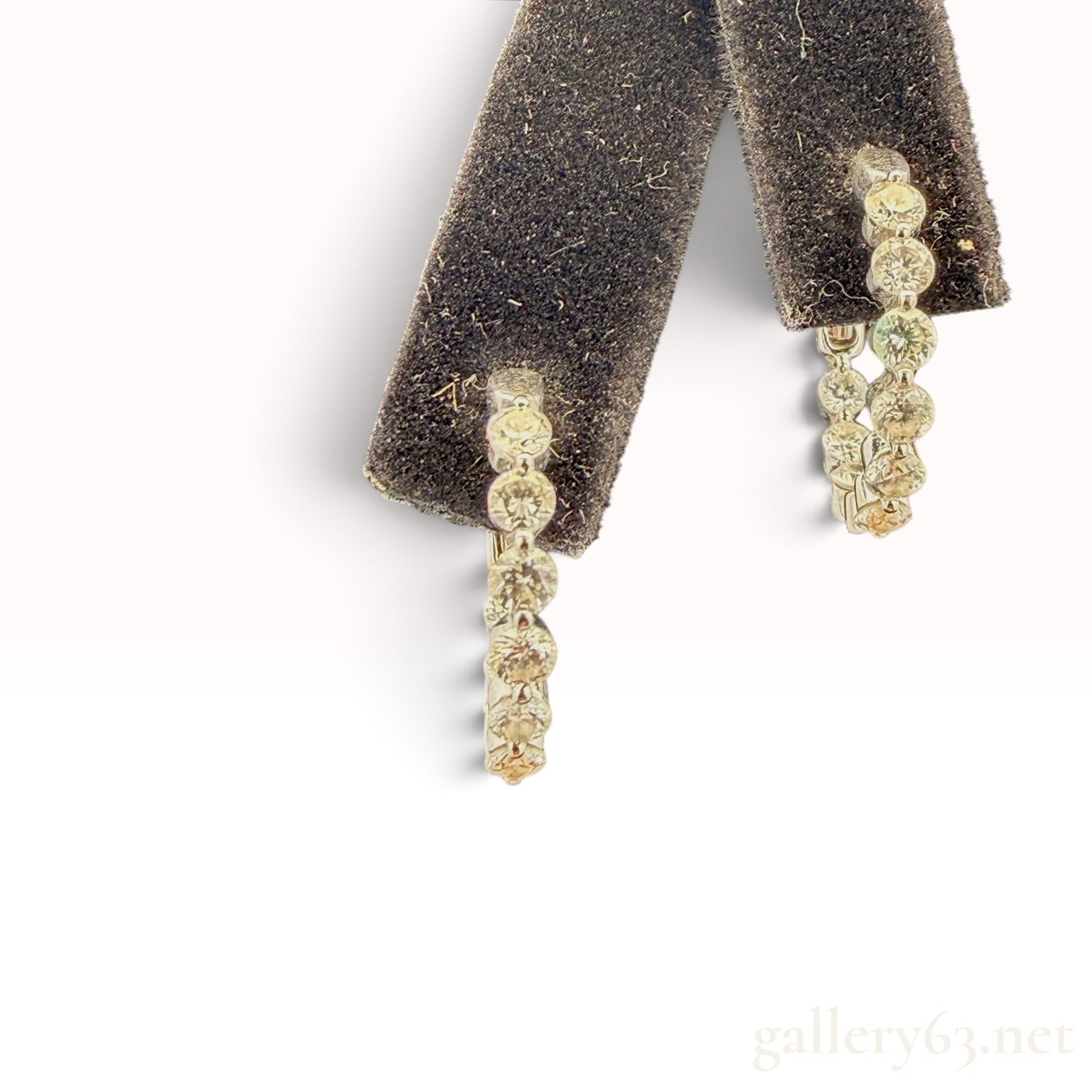 14k White Gold Diamond Inside-Out Hoop Earrings