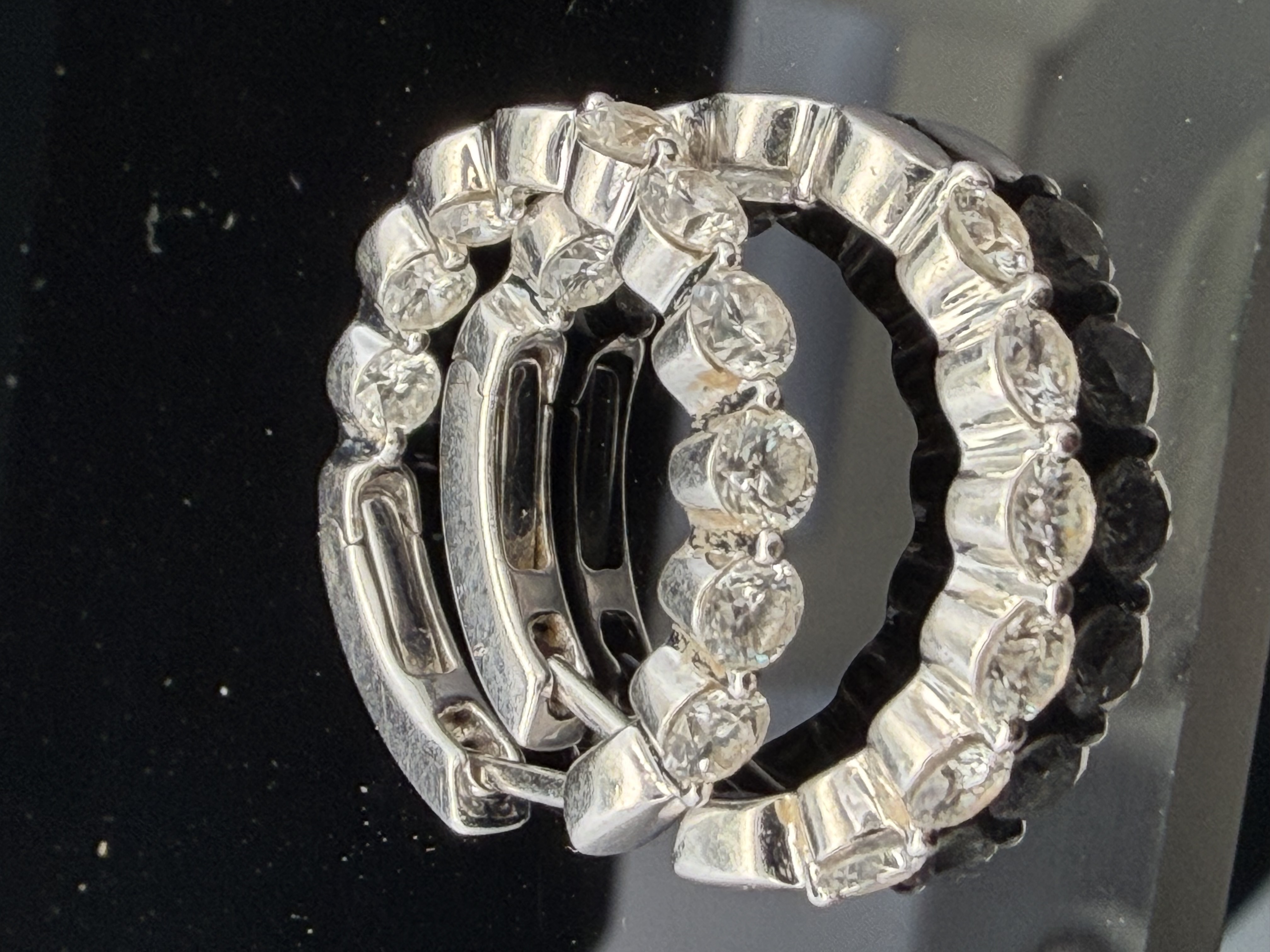 14k White Gold Diamond Inside-Out Hoop Earrings