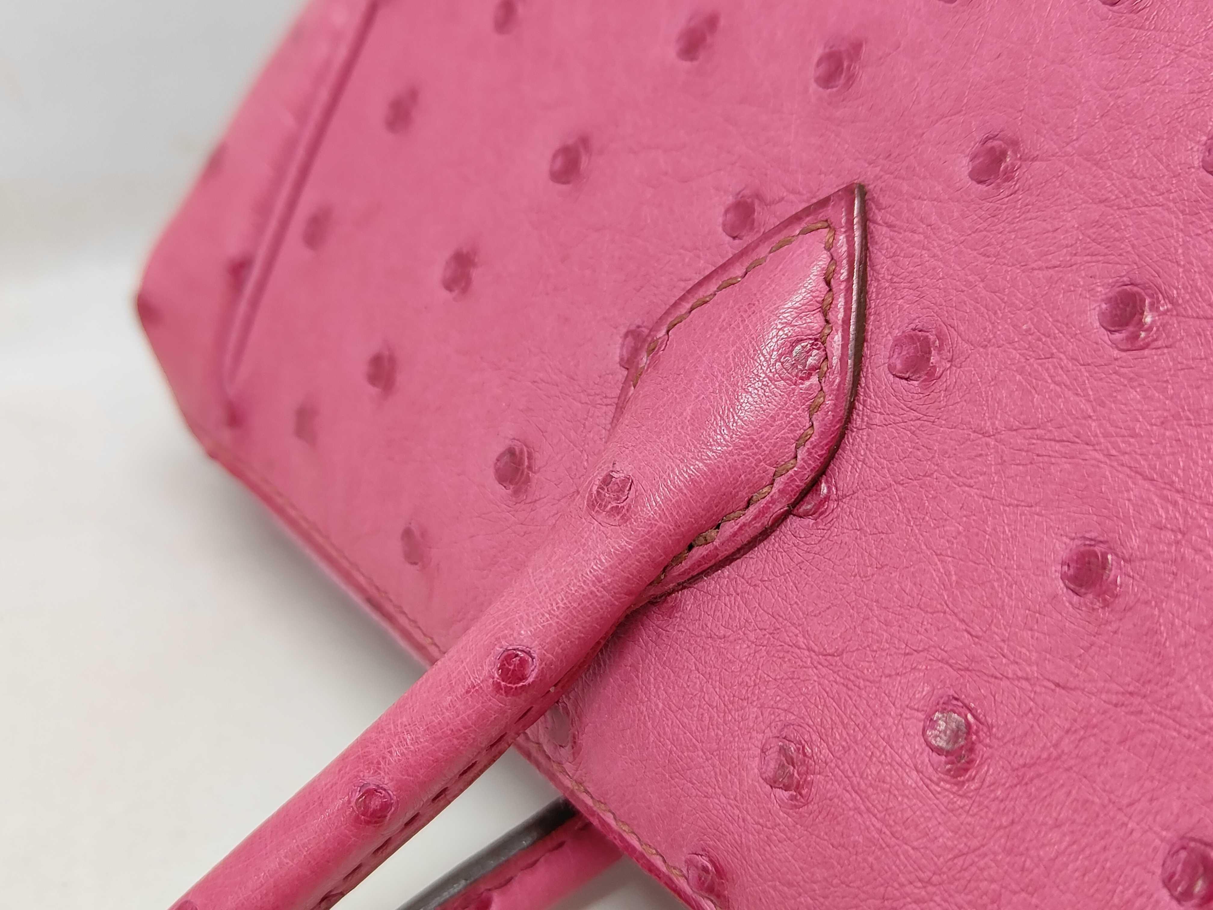 Hermes Fuchsia Ostrich Leather Paris Bombay 28 Bag