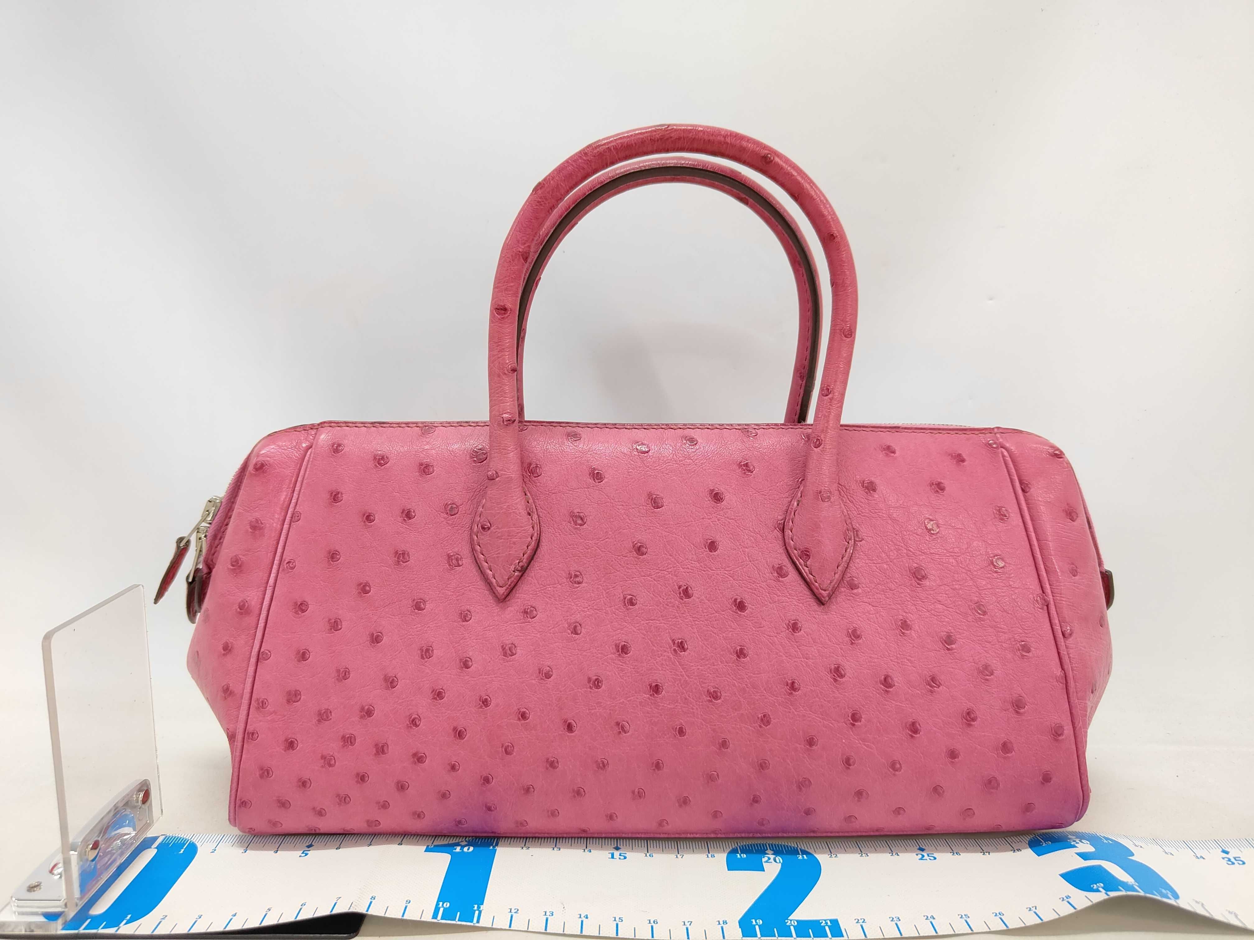Hermes Fuchsia Ostrich Leather Paris Bombay 28 Bag