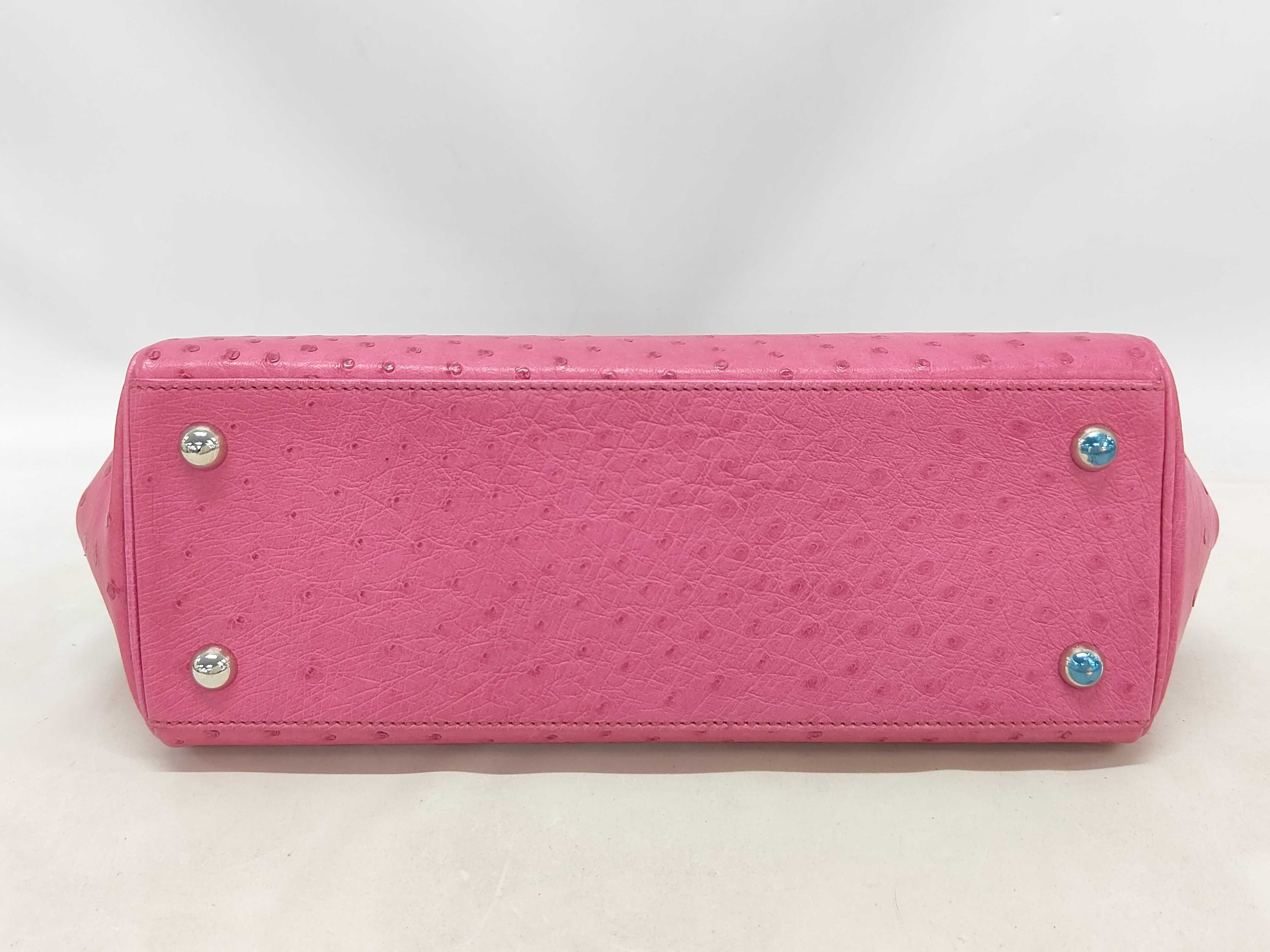Hermes Fuchsia Ostrich Leather Paris Bombay 28 Bag