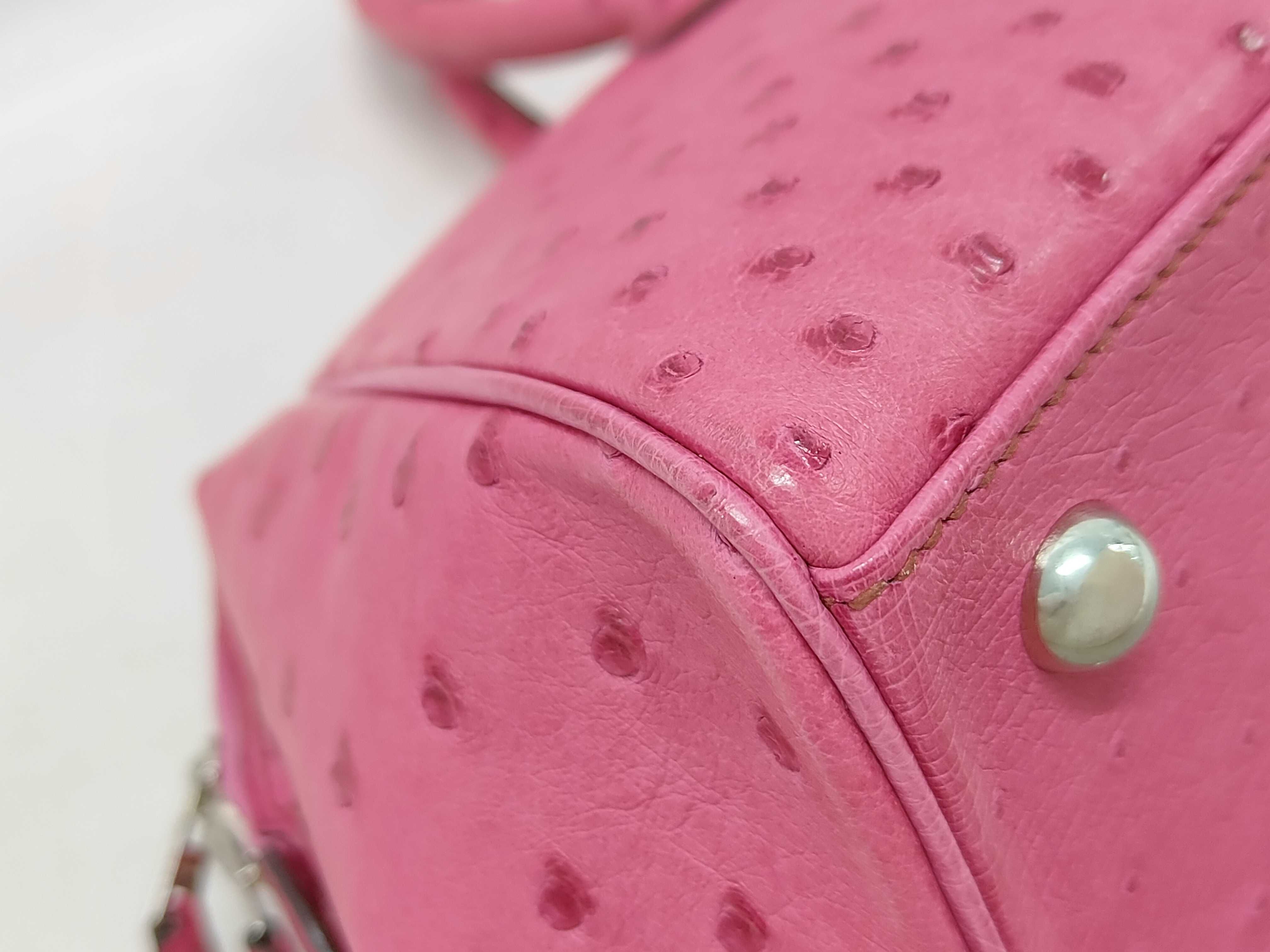 Hermes Fuchsia Ostrich Leather Paris Bombay 28 Bag