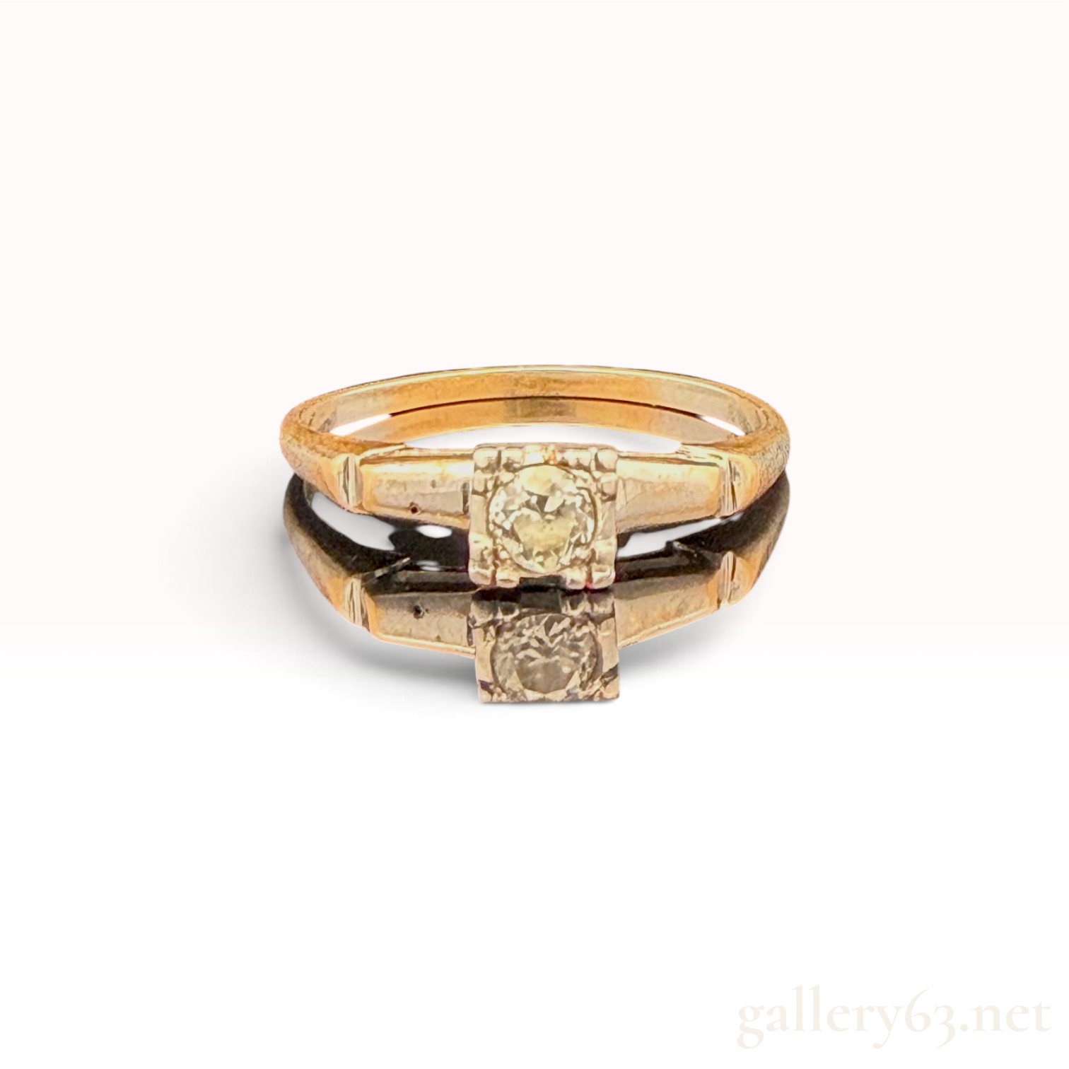 14k Yellow Gold Solitaire Diamond Ring