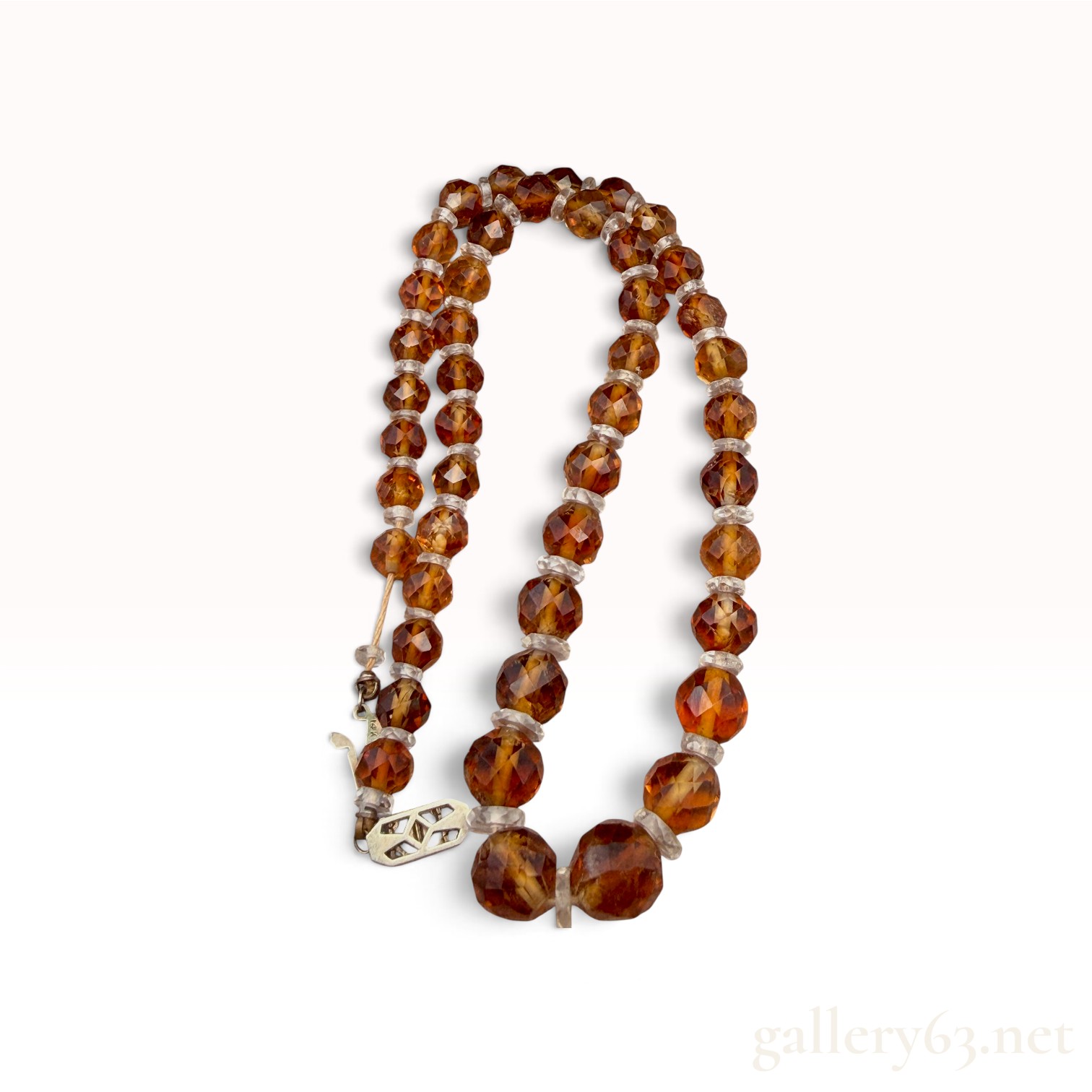 14k Citrine Rock Crystal Necklace
