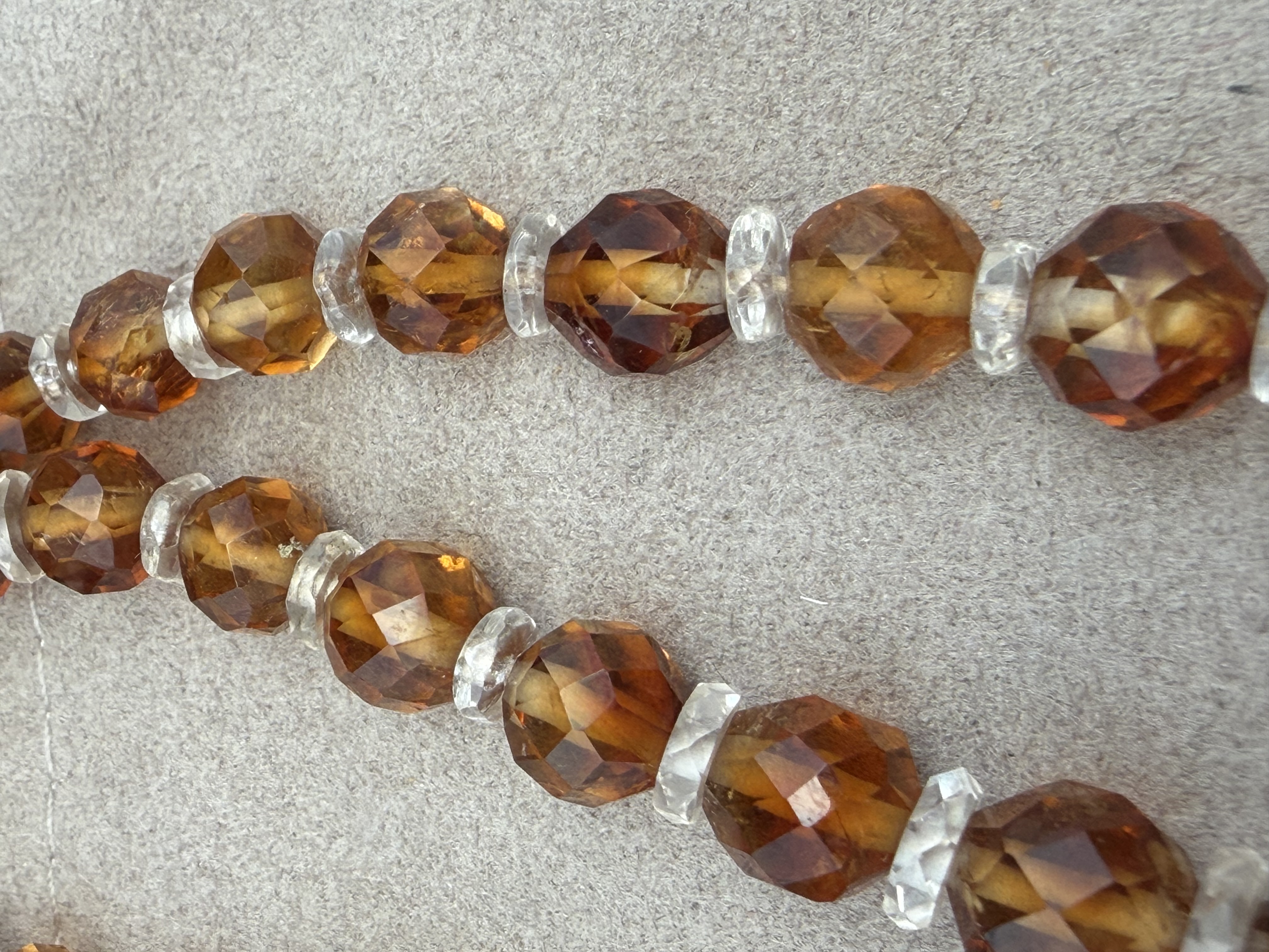 14k Citrine Rock Crystal Necklace