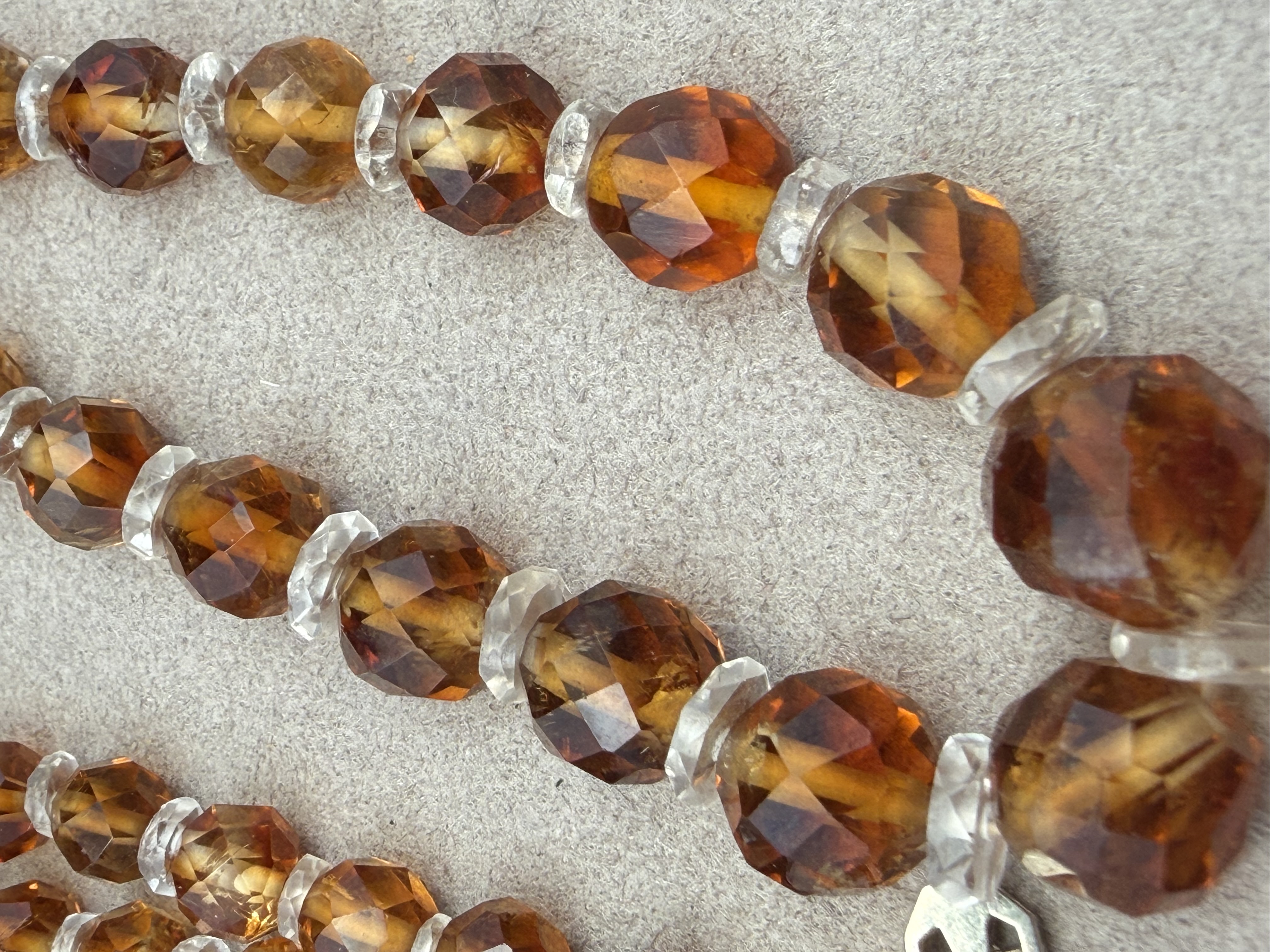 14k Citrine Rock Crystal Necklace