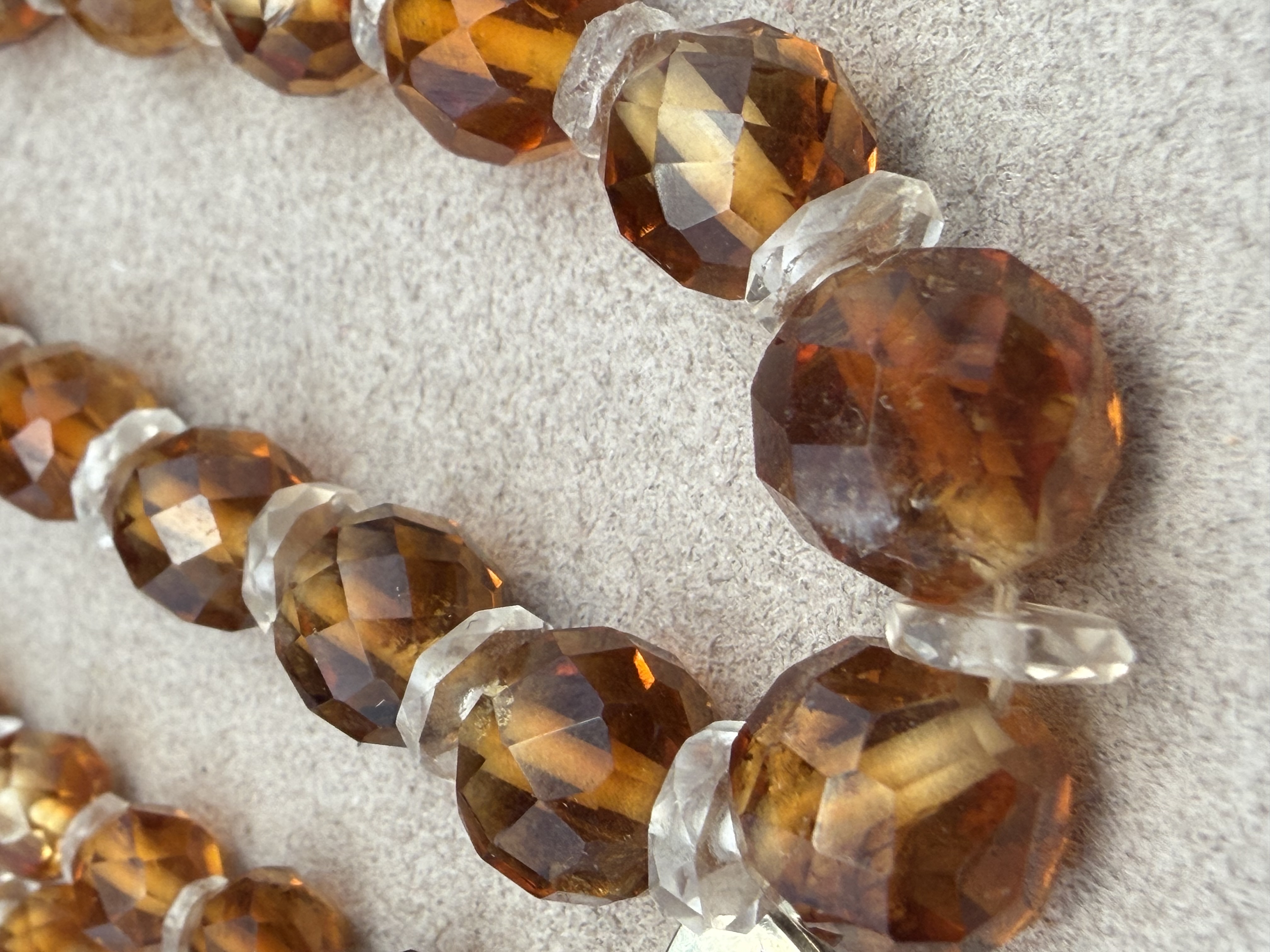 14k Citrine Rock Crystal Necklace