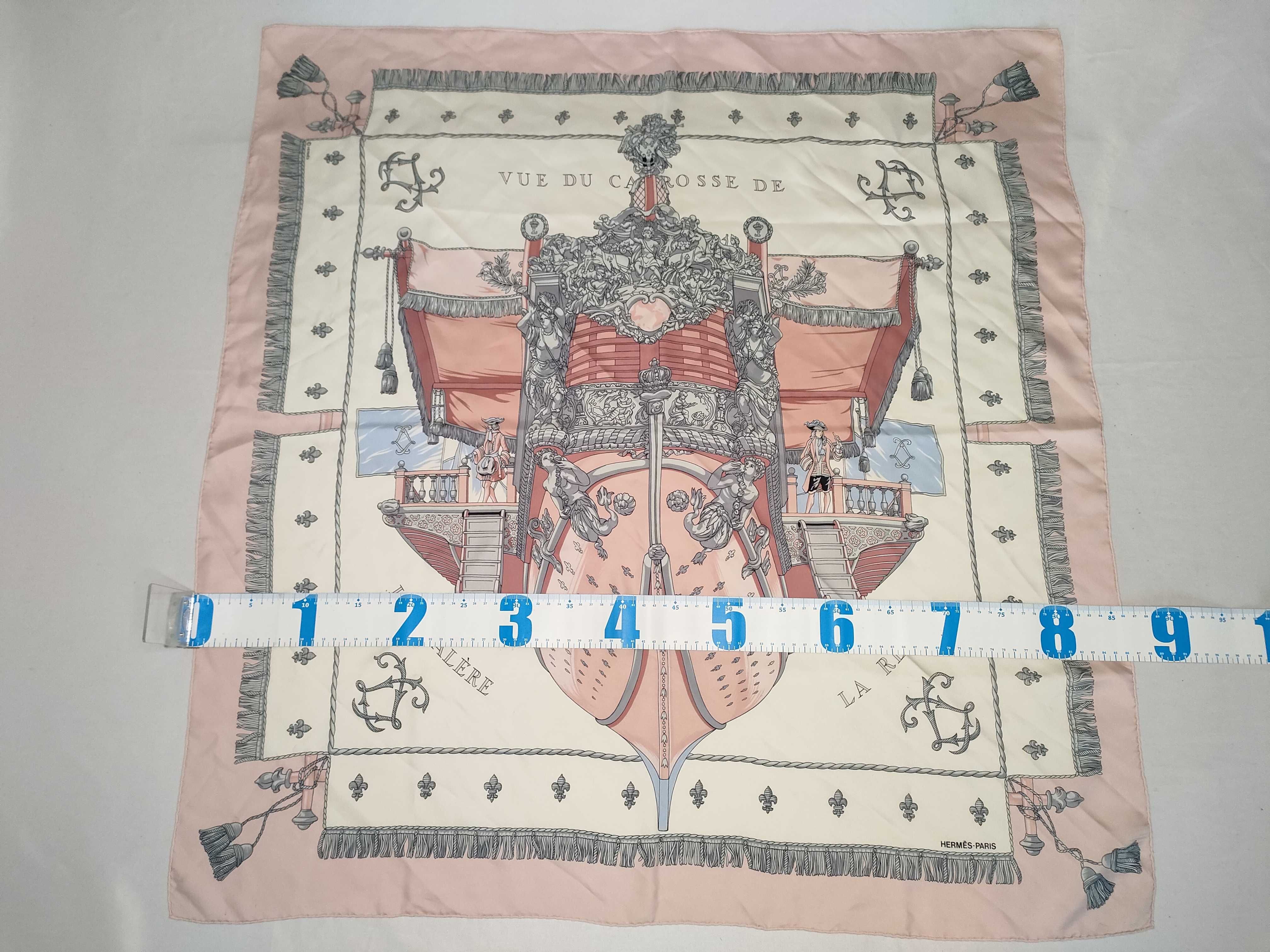 Hermes Vue du Carrosse de la Galere La Reale Silk Scarf
