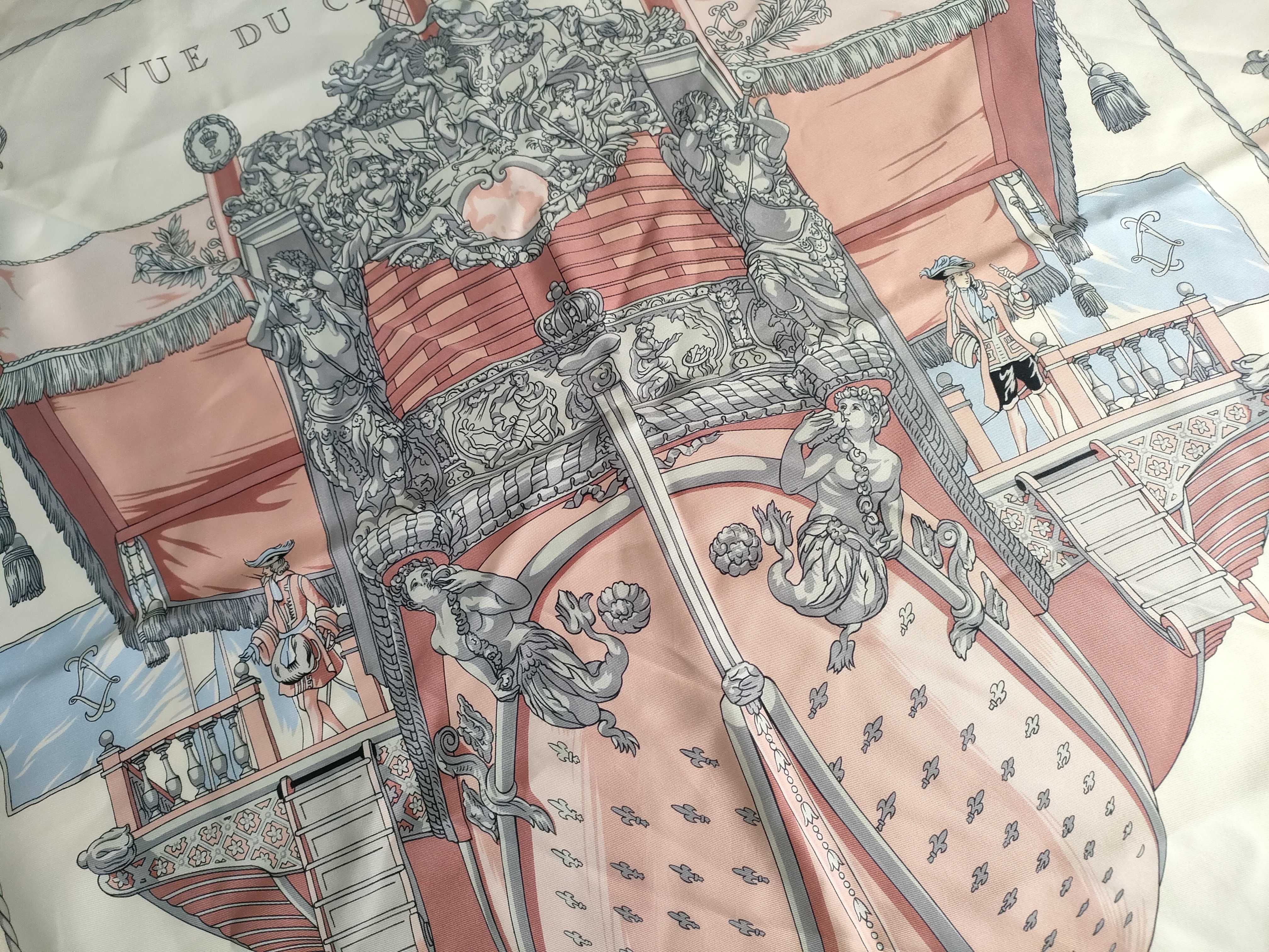 Hermes Vue du Carrosse de la Galere La Reale Silk Scarf