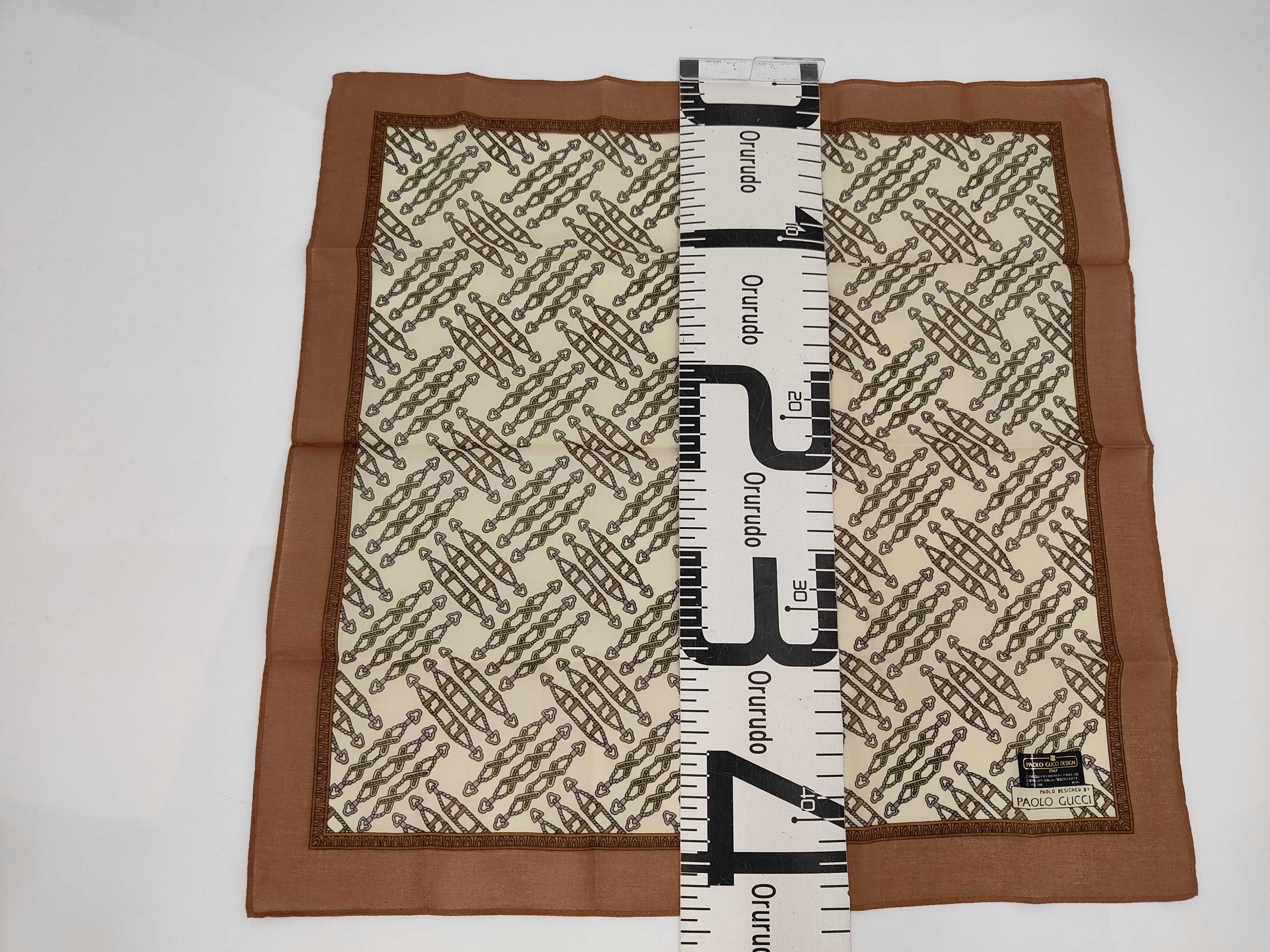 Paolo Gucci Vintage Geometric Motif Cotton Handkerchief