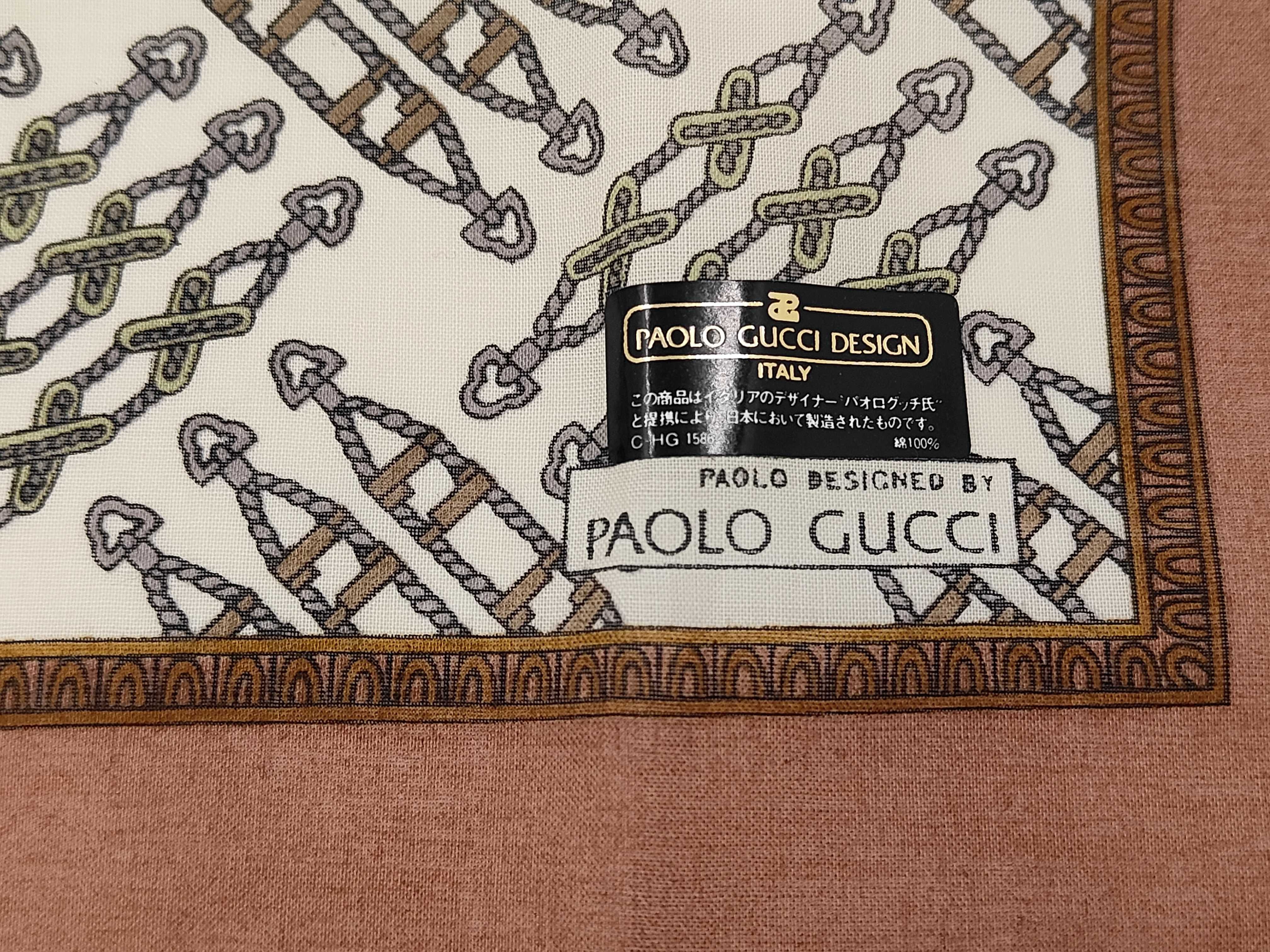 Paolo Gucci Vintage Geometric Motif Cotton Handkerchief