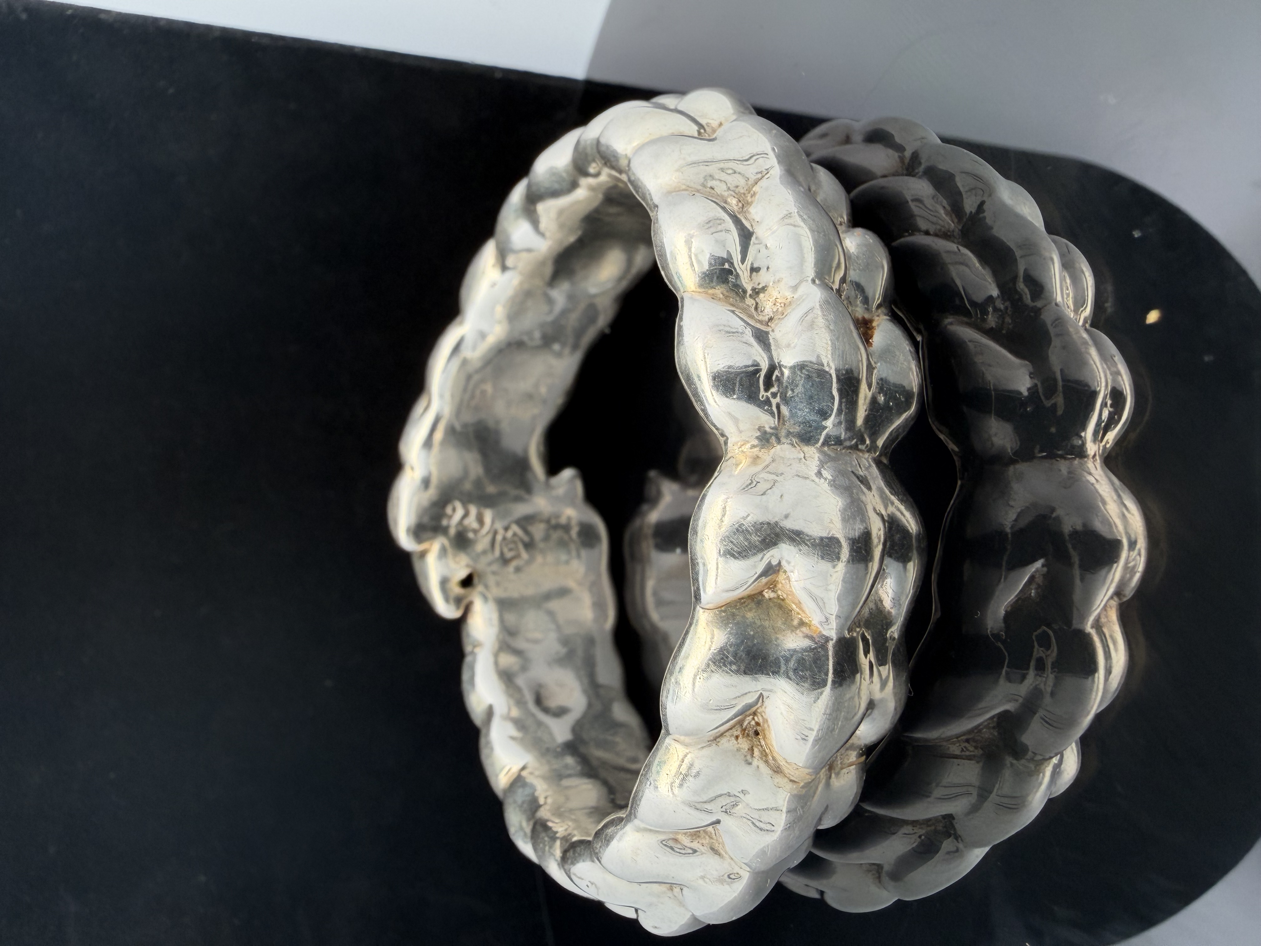 Large Sterling Silver Bangle Bracelet