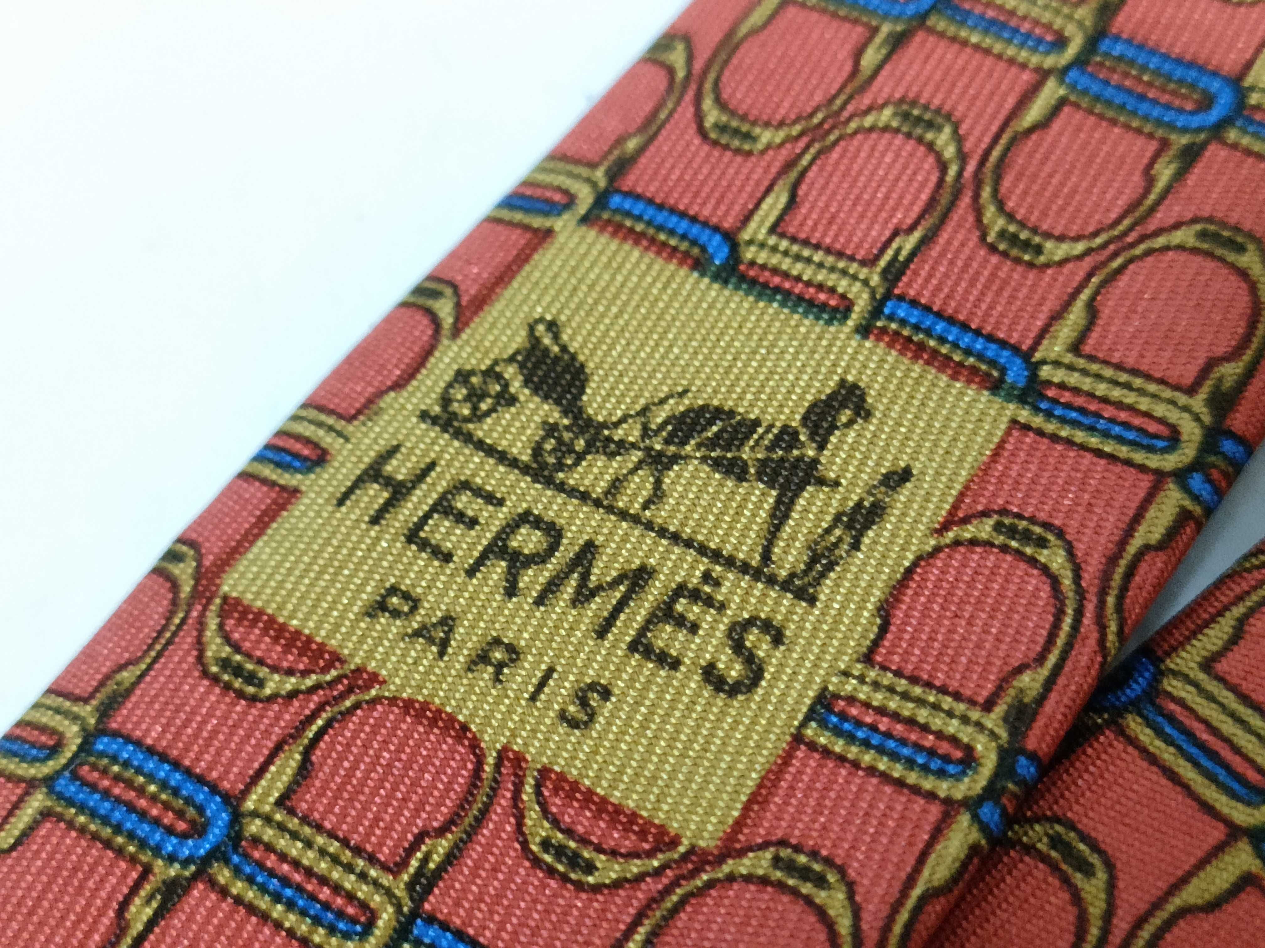 Hermes Equestrian Pattern 909 HA Silk Necktie with Original Box