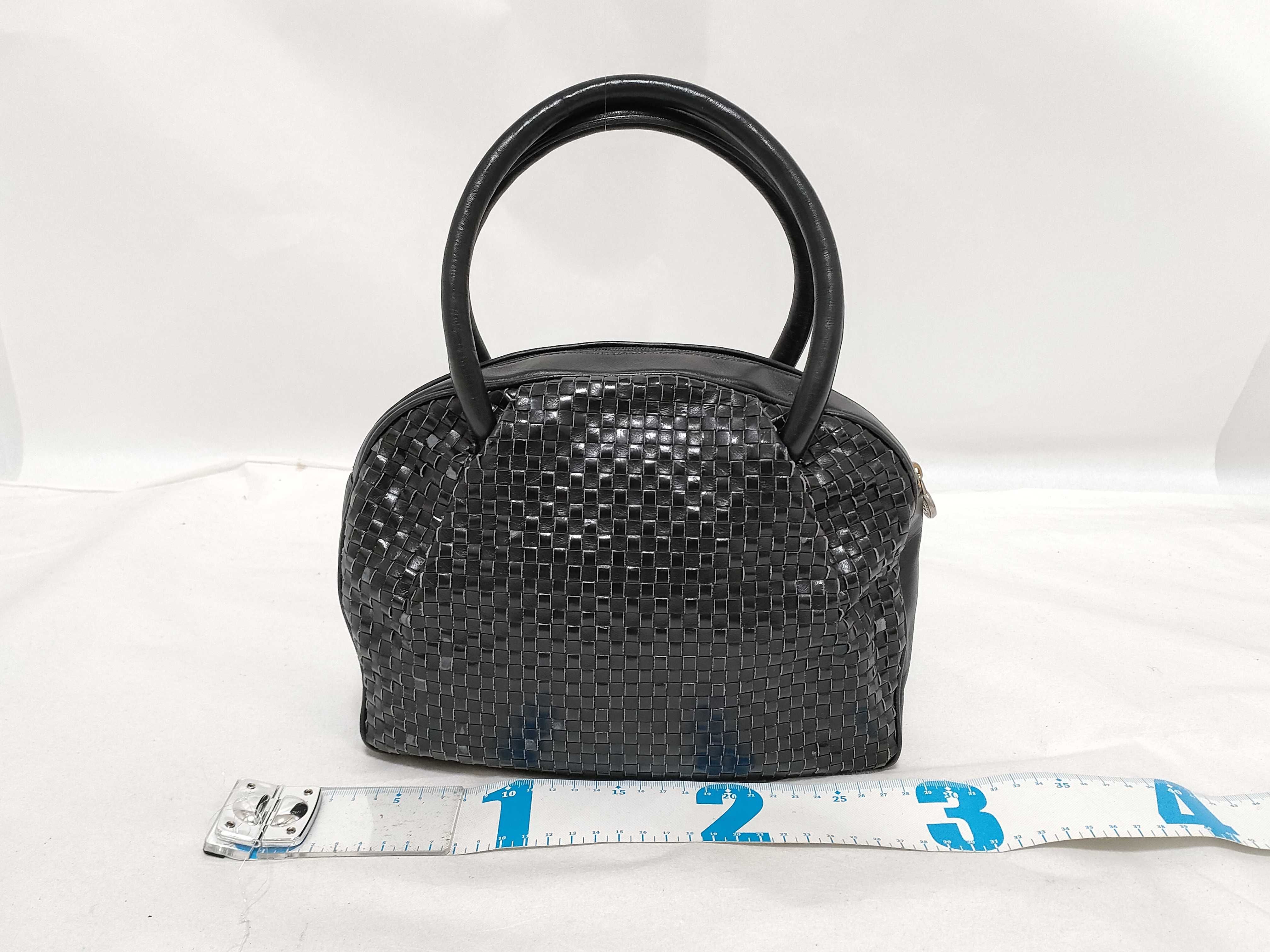 Vintage Fendi Woven Leather Dome Satchel