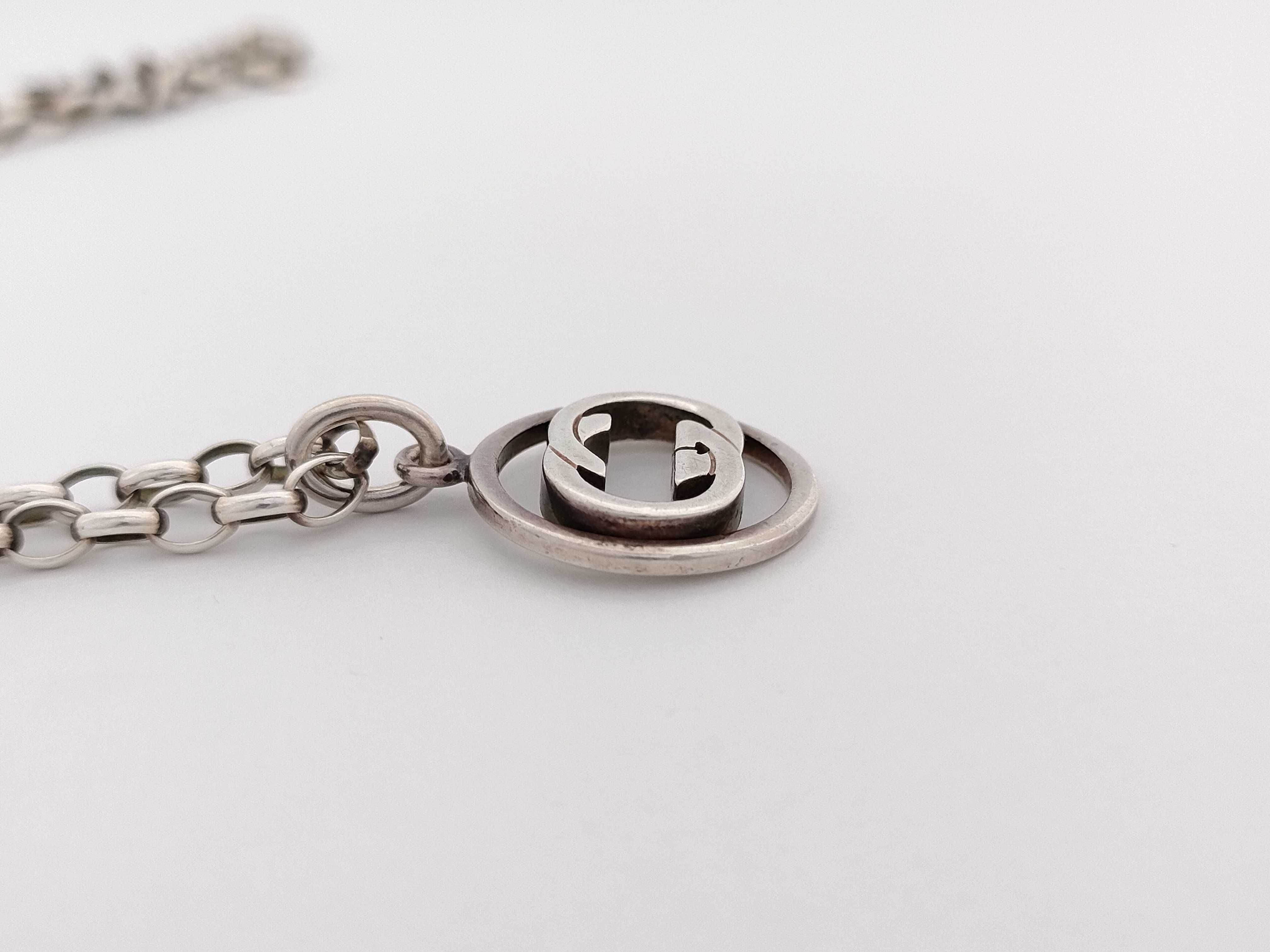 Gucci Sterling Silver Interlocking G Spinning Pendant Necklace