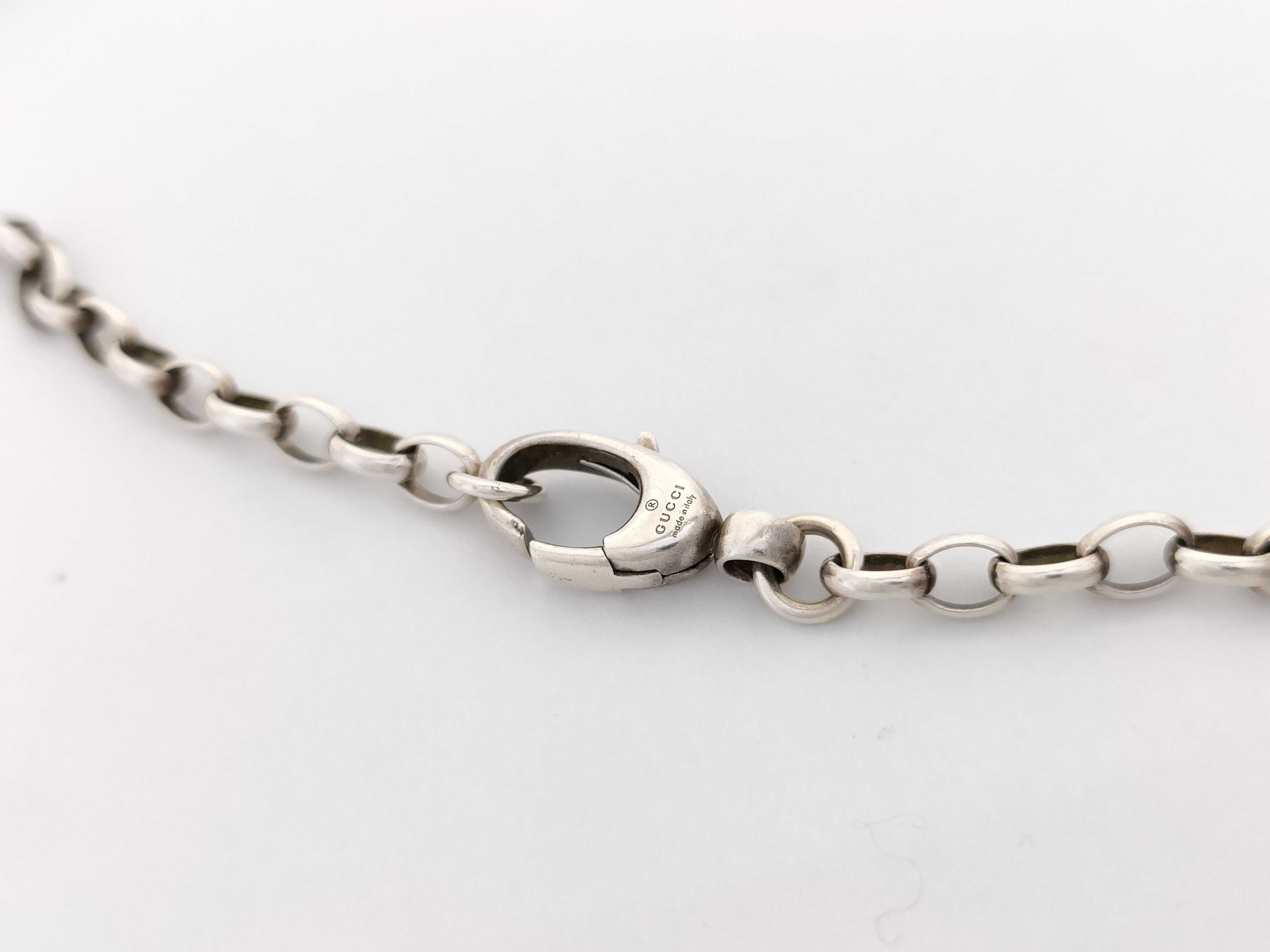 Gucci Sterling Silver Interlocking G Spinning Pendant Necklace