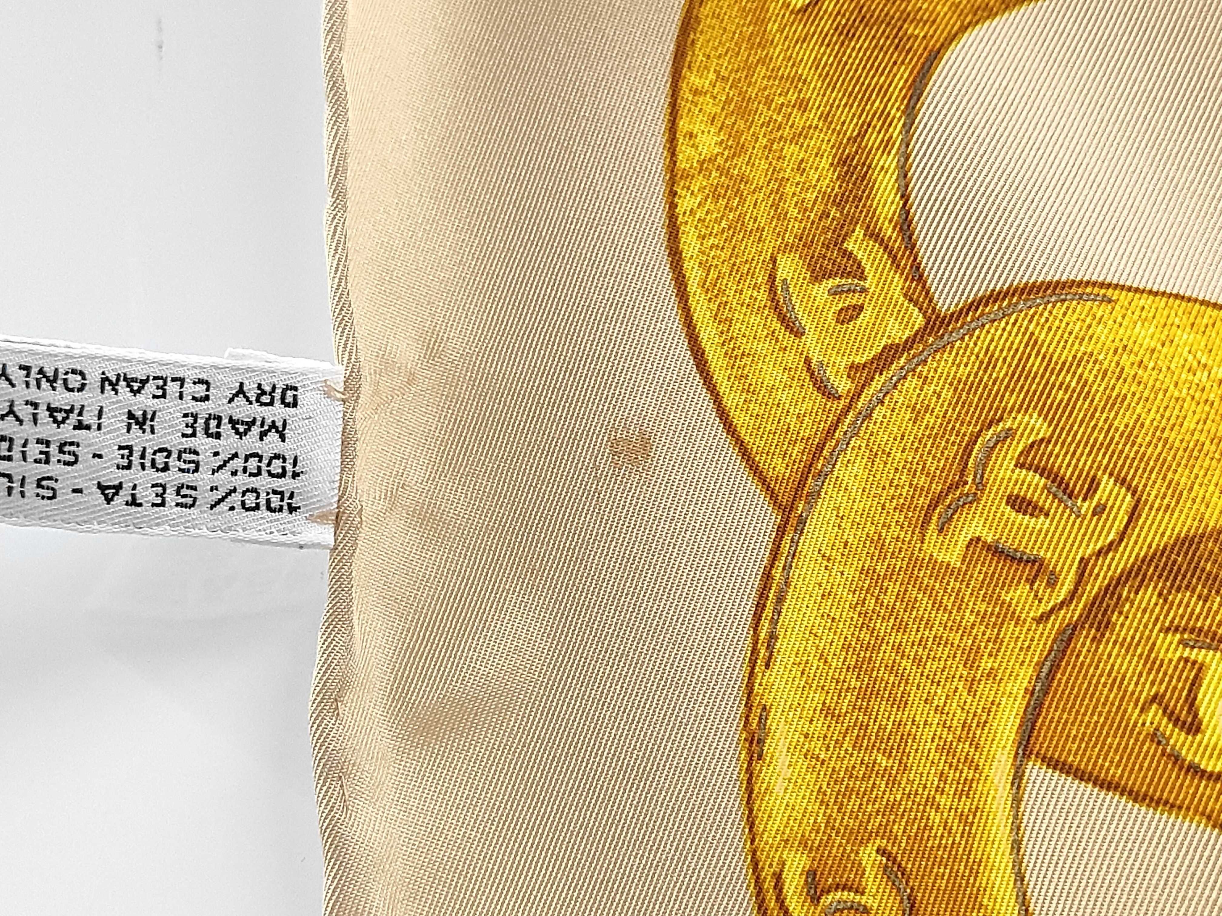 Chanel Vintage Gold-Tone Jewelry and Button Motif Silk Scarf